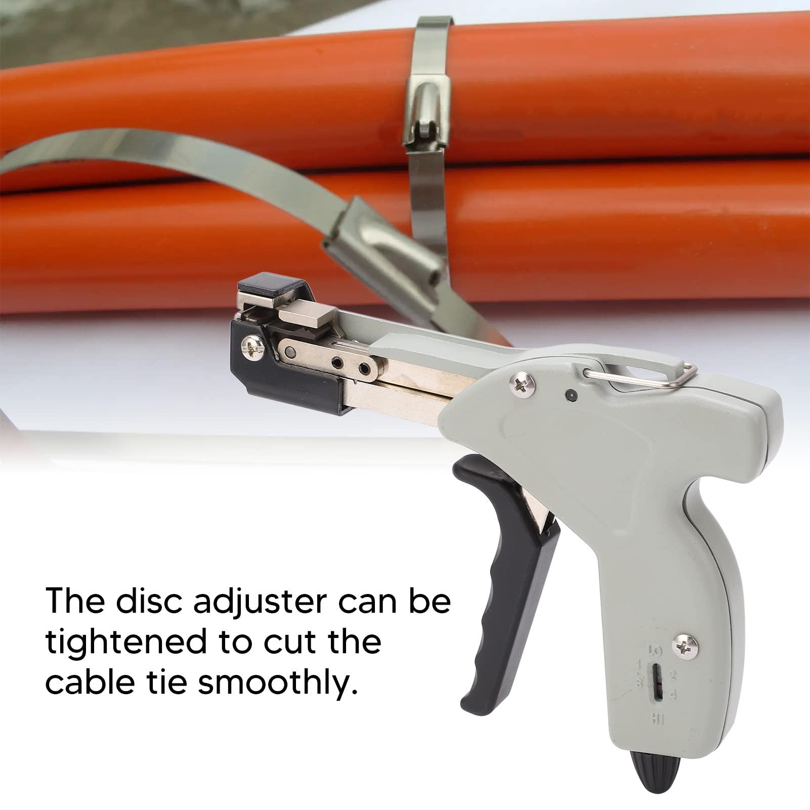 Tomotato Stainless Steel Cable Tie Gun, Zip Tie Gun Automatic Cable Tie Cutter Tightening Tool for Fixing Fences Pipes