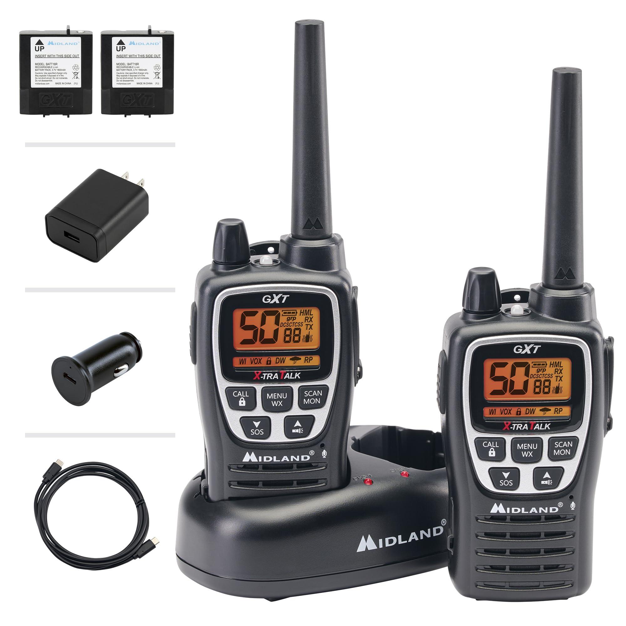 Midland Midland GXT3000 GMRS Radio - 4 Pack Bundle w/Headsets & Chargers