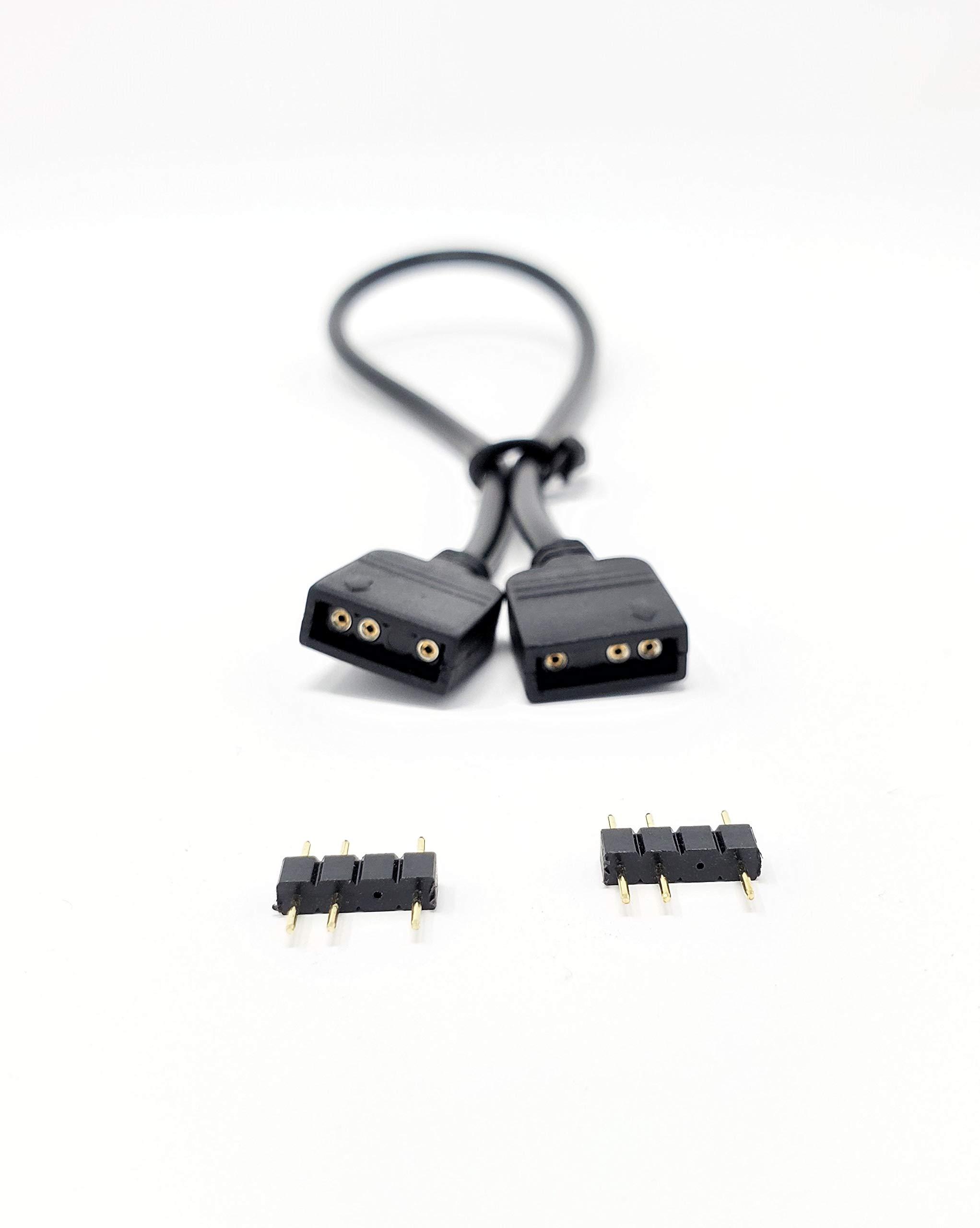 MICRO CONNECTORS MICRO CONNECTORS 3-Pin Addressable RGB (ARGB) Extension Cable - 30cm with Male Pins