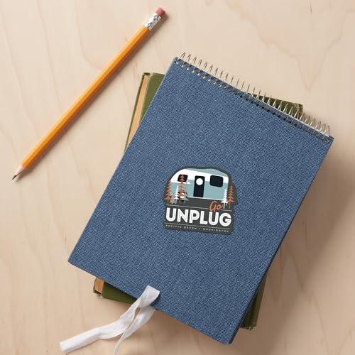 Lantern Press Die Cut Sticker Pacific Beach, Washington, Go Unplug, Vector Retro Camper, Vinyl Sticker 1 to 3 inches (Waterproof Decal for Cars, Water Bottles, Laptops, Coolers), Small