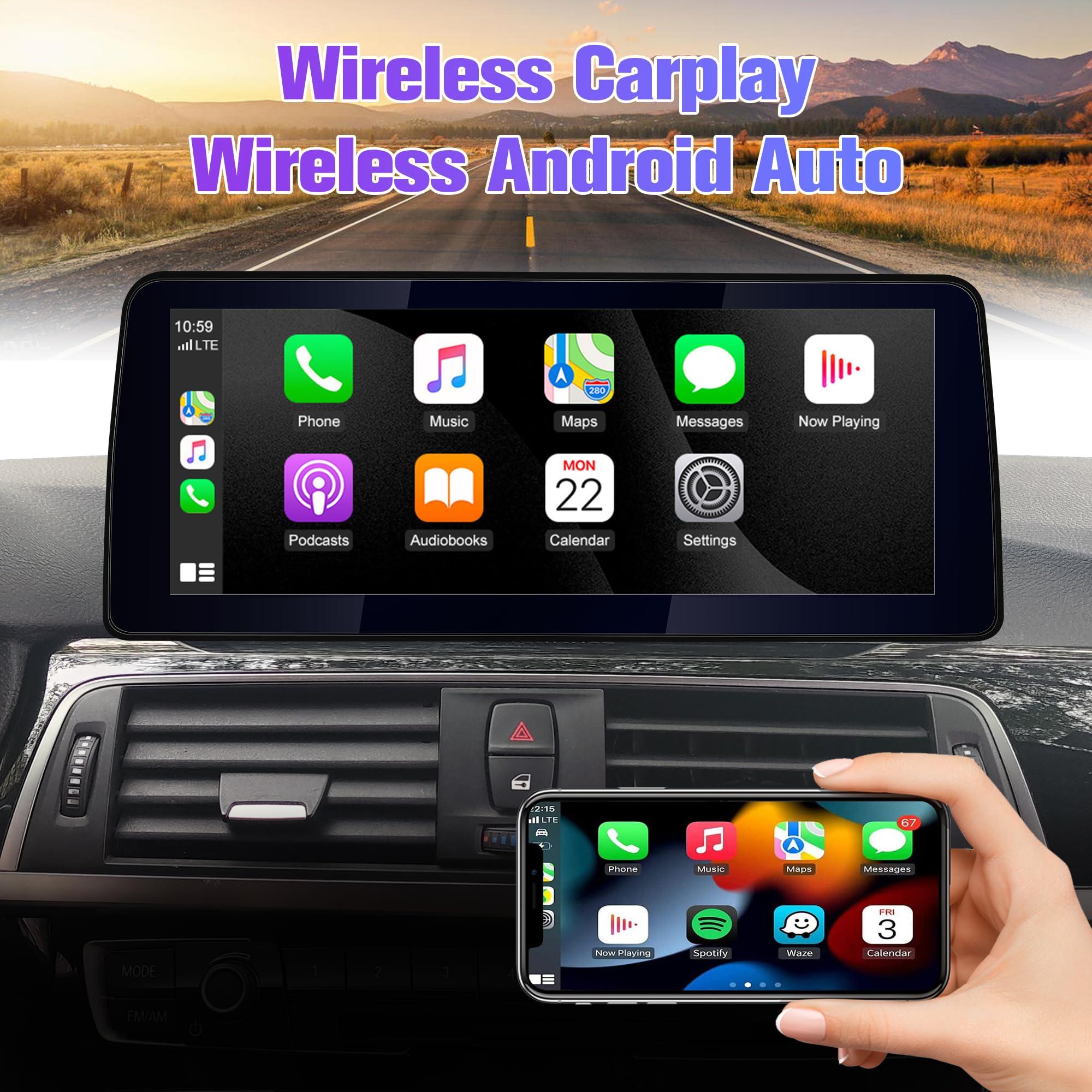 Pioowirk 12.3 inch Car GPS Navigator Android 12 Stereo for BMW 3 4 Series F30 F31 F32 F33 F34 F36 with iDrive System Retained Blu-ray Touch Screen with CarPlay (NBT System Octa Core 6GB RAM 128GB ROM)