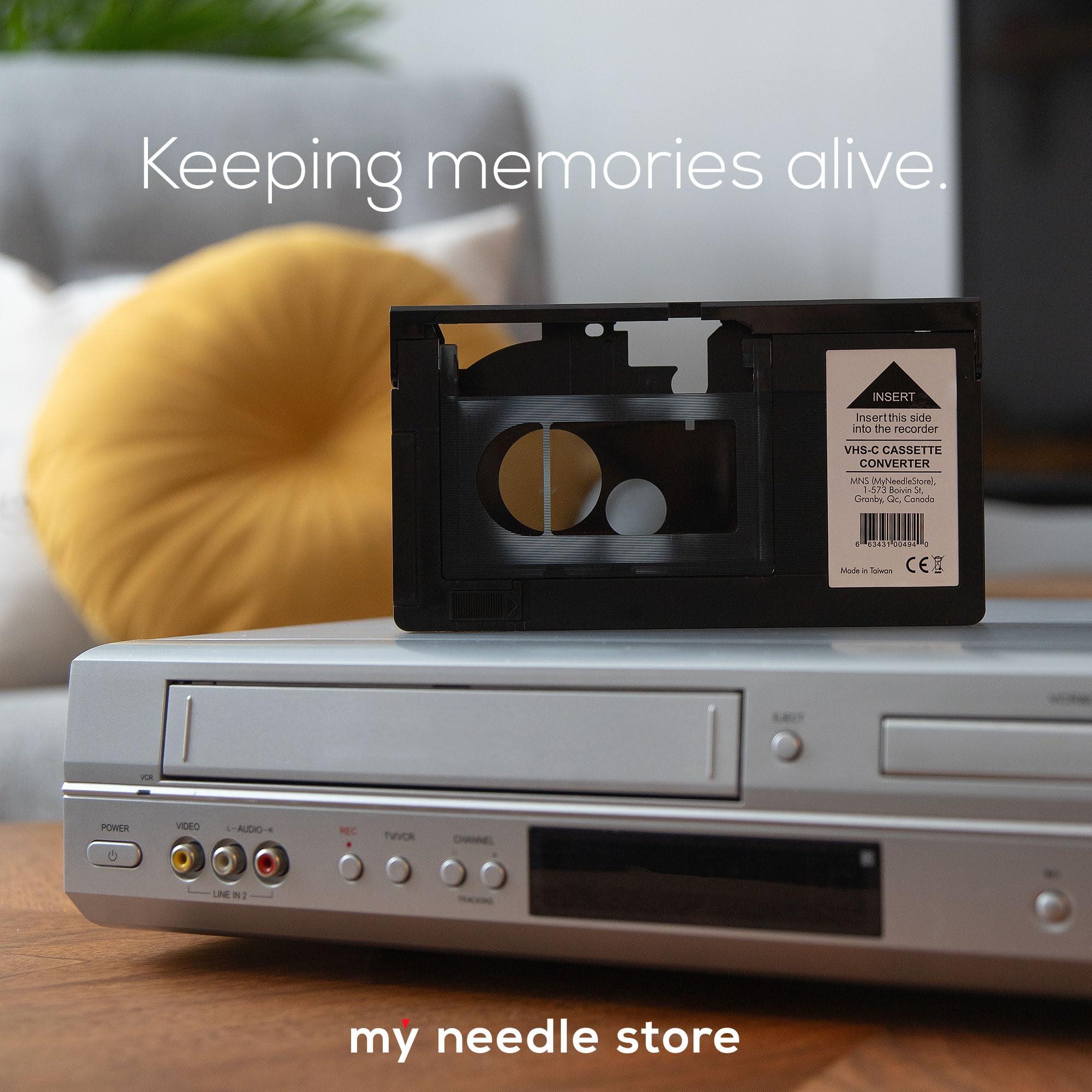 My Needle Store Original Factory Sealed My Needle Store Cassette Adapter for Camcorders SVHS VHS-C to VHS Ideal for VCR Player, VHS Tapes, Video Cassette Player and VHS to Digital Converting.