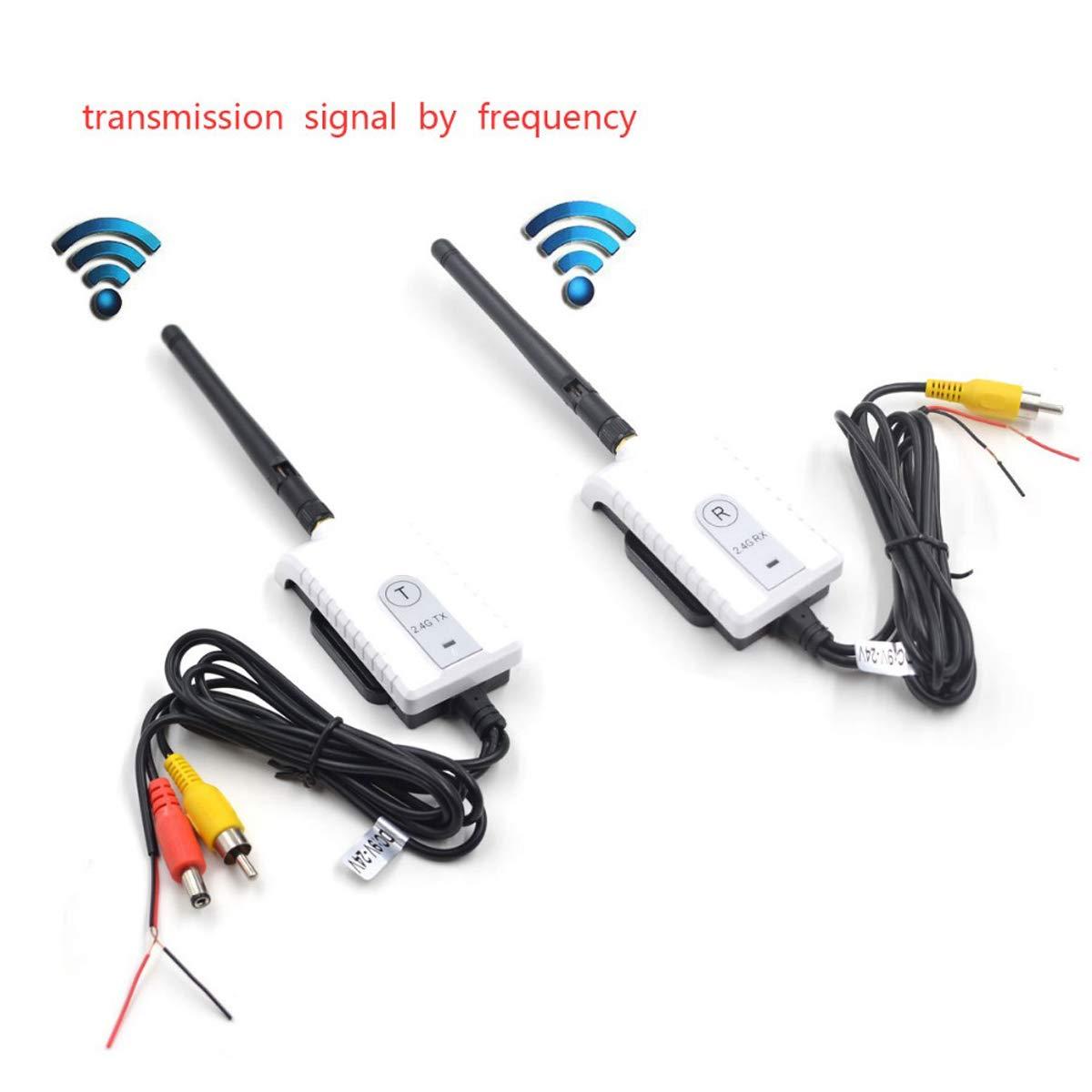 Eaglerich Eaglerich 2.4G Wireless AV Cable Transmitter and Receiver for Bus Car Video Monitor Truck Reversing Rear View Backup Camera 200m Range