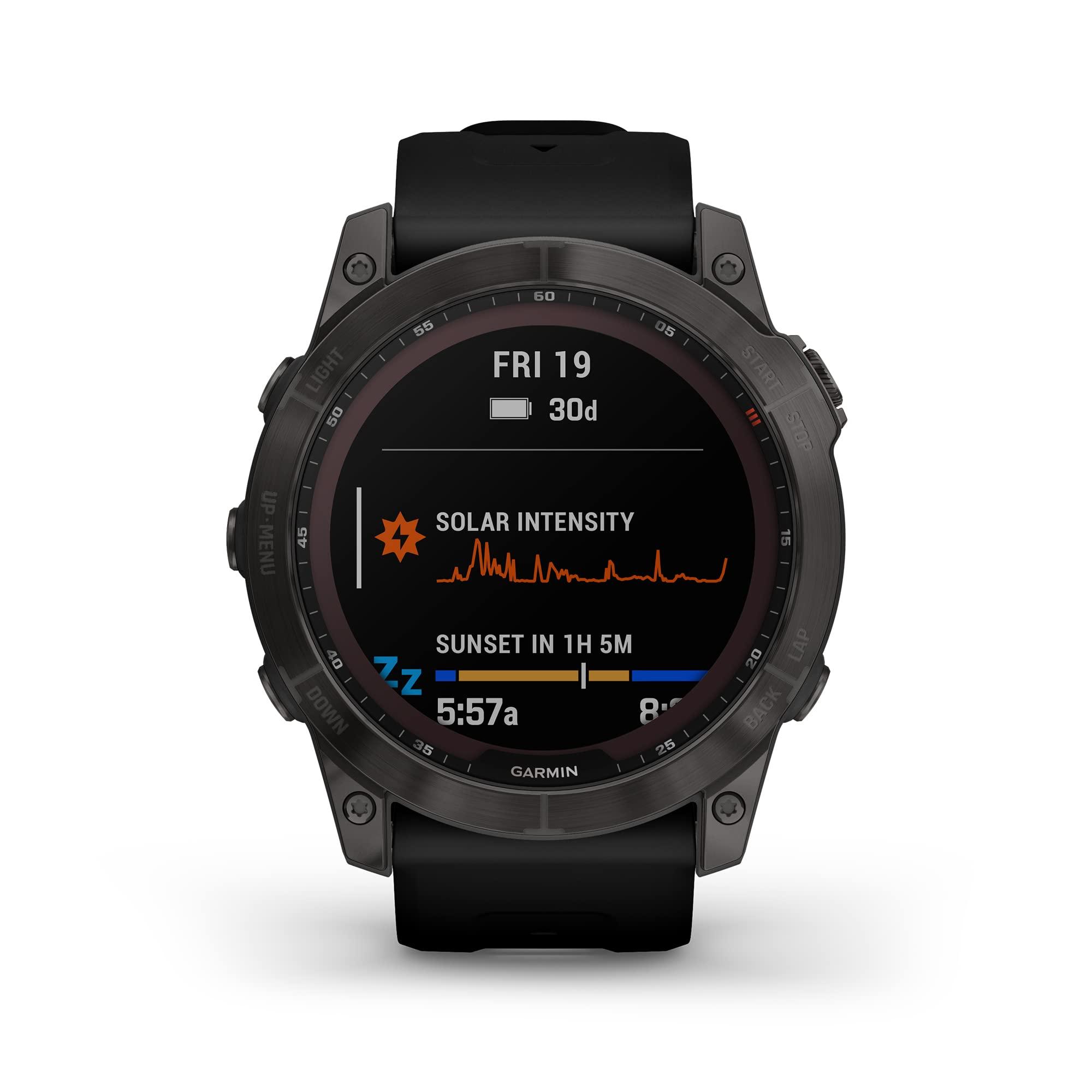Garmin Garmin Fenix 7X Sapphire Solar Smartwatch Solar Charging Rugged Outdoor Watch with GPS Touchscreen (Renewed)