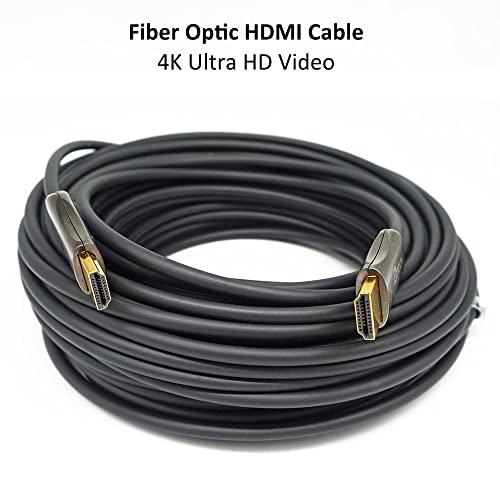 DTech DTech Ultra Slim 150 Feet Fiber Optic HDMI 2.0 Cable 4K 60Hz 18Gbps for in-Wall Installation 150ft Projector Laptop Computer Monitor TV Camera (46 Meters)