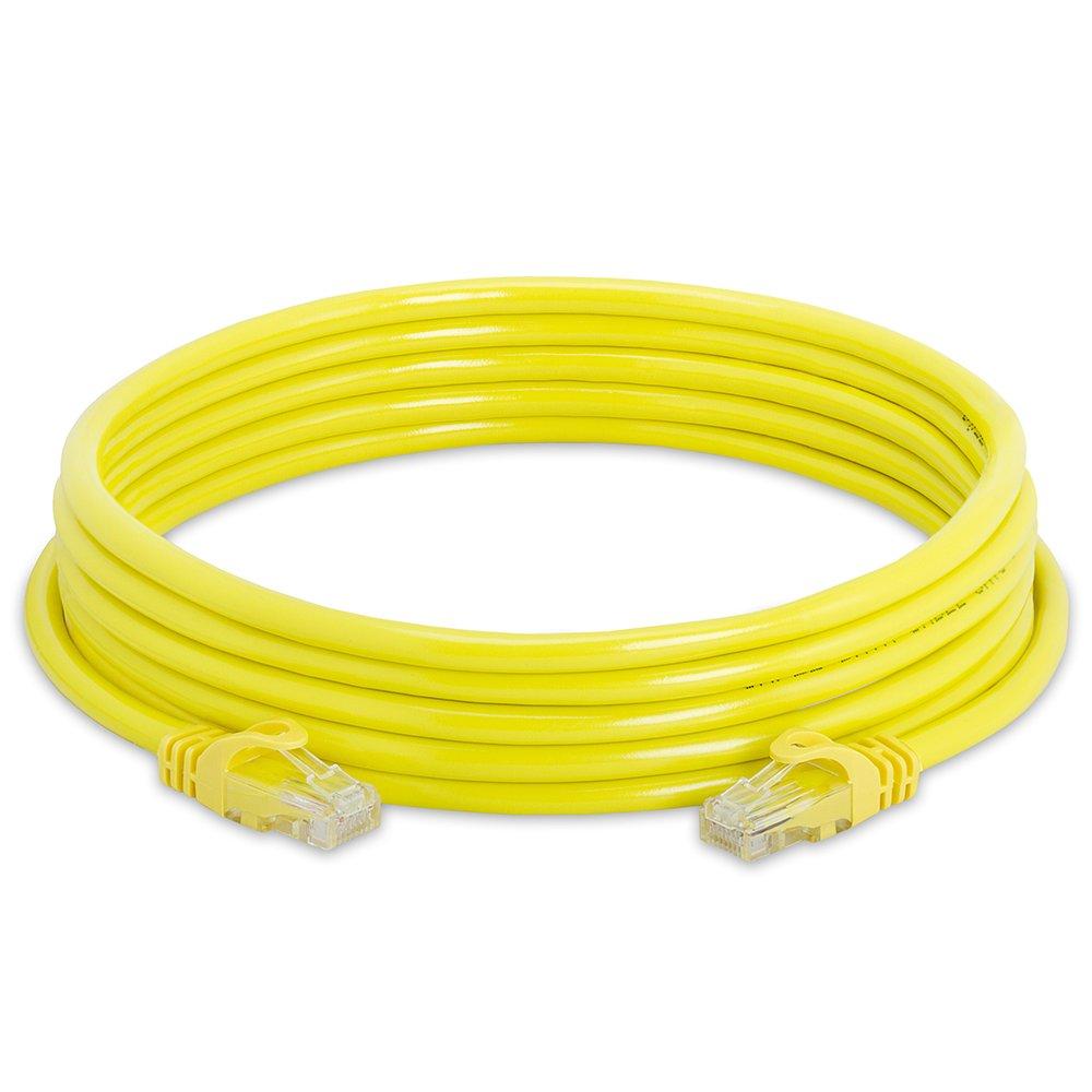 Cmple Cmple - Cat 6 Ethernet Cable 10 ft, Cat6 Patch Cables 10Gbps LAN Cable, 550MHz Network Cable, RJ45 Connectors, Compatible with Gaming Computer, Laptop, Modem, Router, HDTV, Gaming Console - Yellow