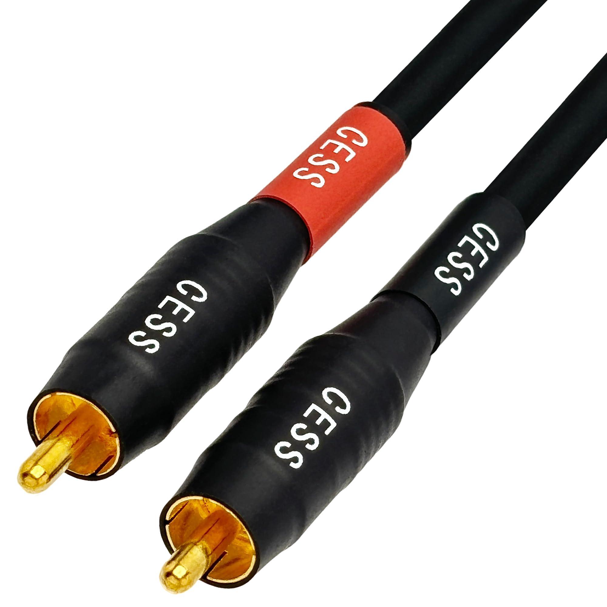 CNCESS CESS-075-2f Heavy Duty Waterproof RCA Cable, Phono Male to Male (2 FT)