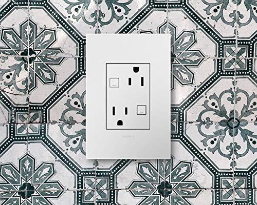 adorne Legrand adorne Gloss White-on-White, 1-Gang + Wall Plate, AWP1G3WHW4