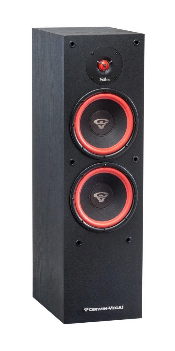 Cerwin-Vega Cerwin Vega Home Audio SL-28 8\" 300 Watts 2-Way Dual Floor Speaker with 1\" Soft Dome Tweeter Black