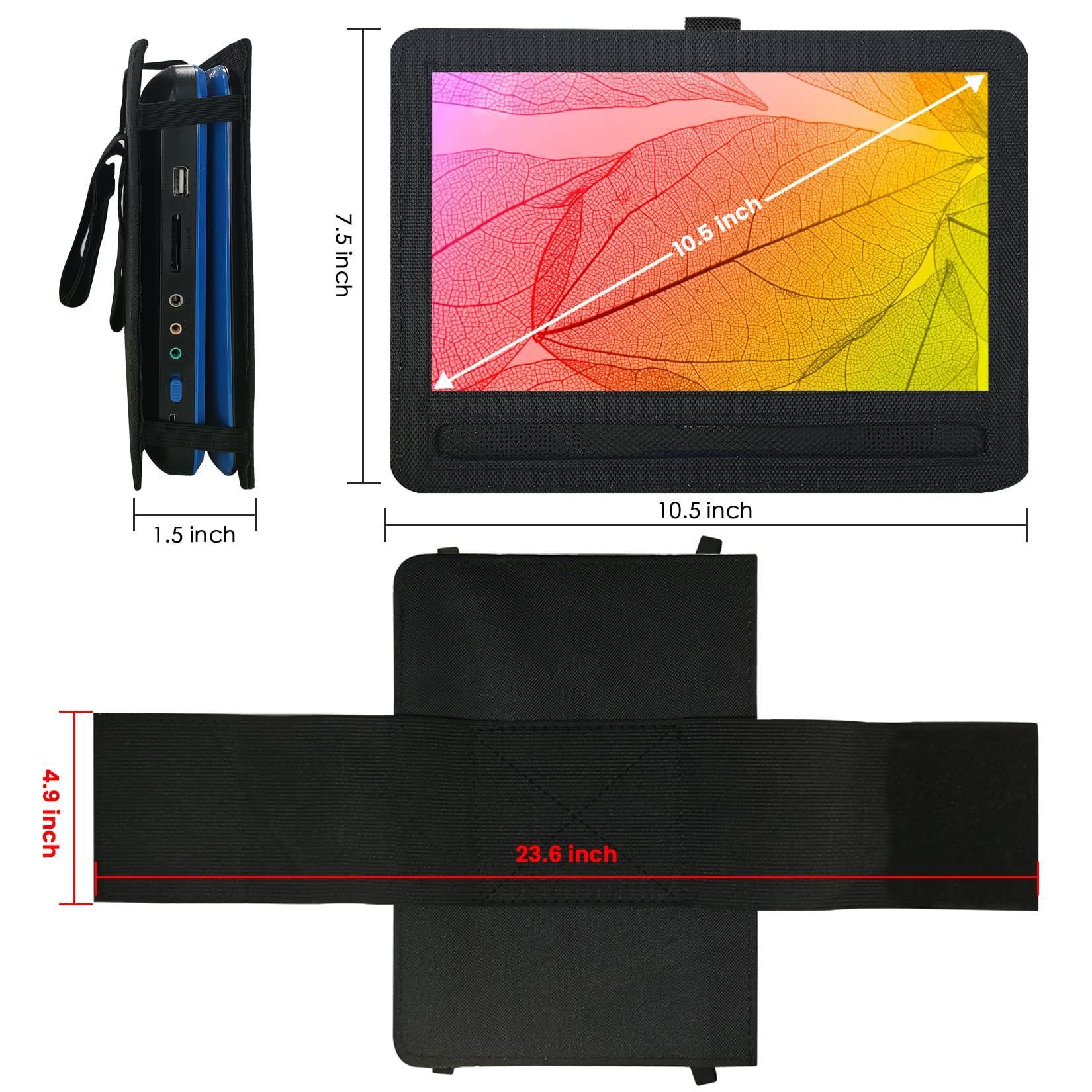 N\A Portable DVD Player Headrest Mount Holder Car Headrest Mount Holder Strap Case for Swivel & Flip Style Portable DVD Player with 10 inch to 10.5 inch Screen (XCZB-10)