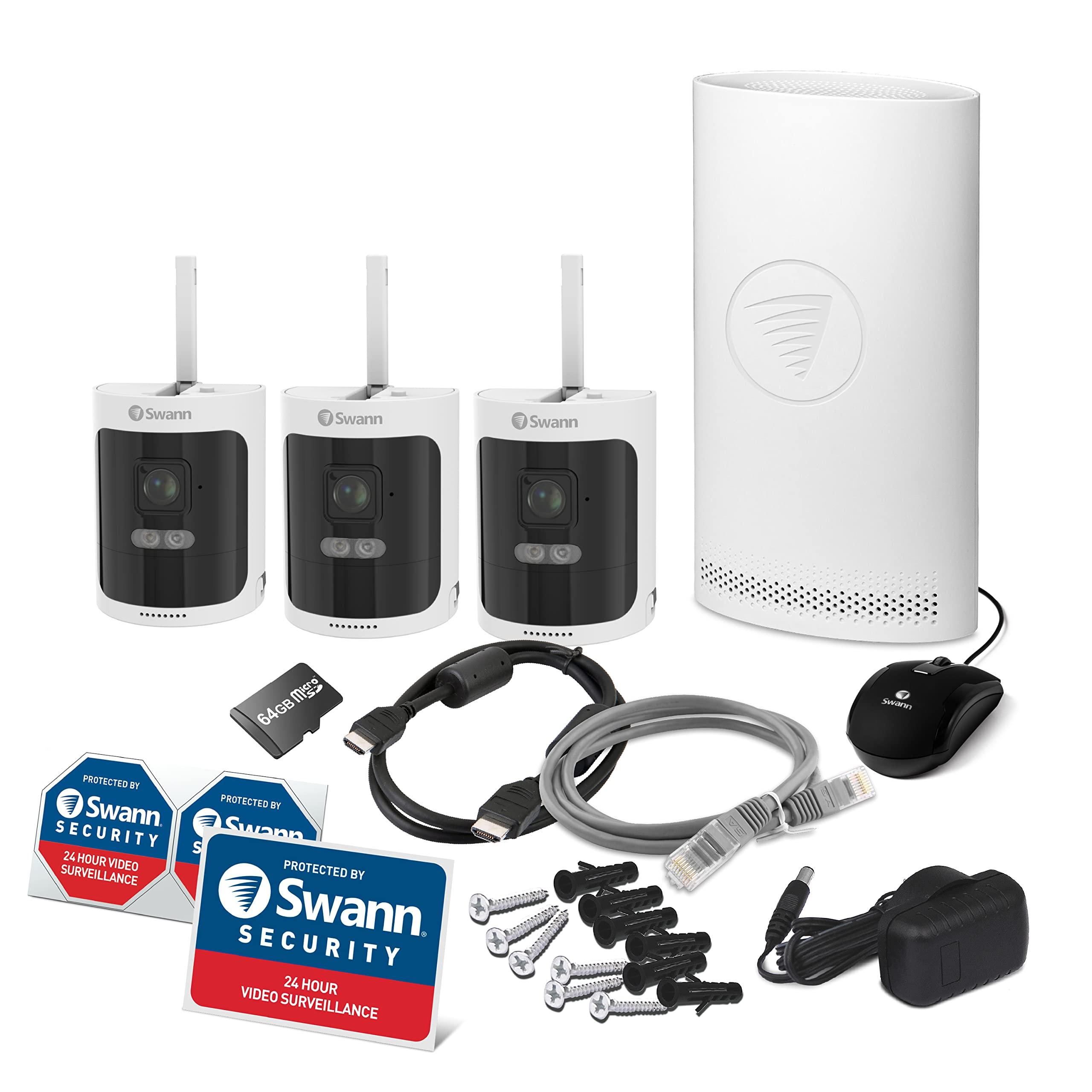 Swann AllSecure600 3 Camera 8 Channel 2K Wire-Free HD Wireless NVR Security System