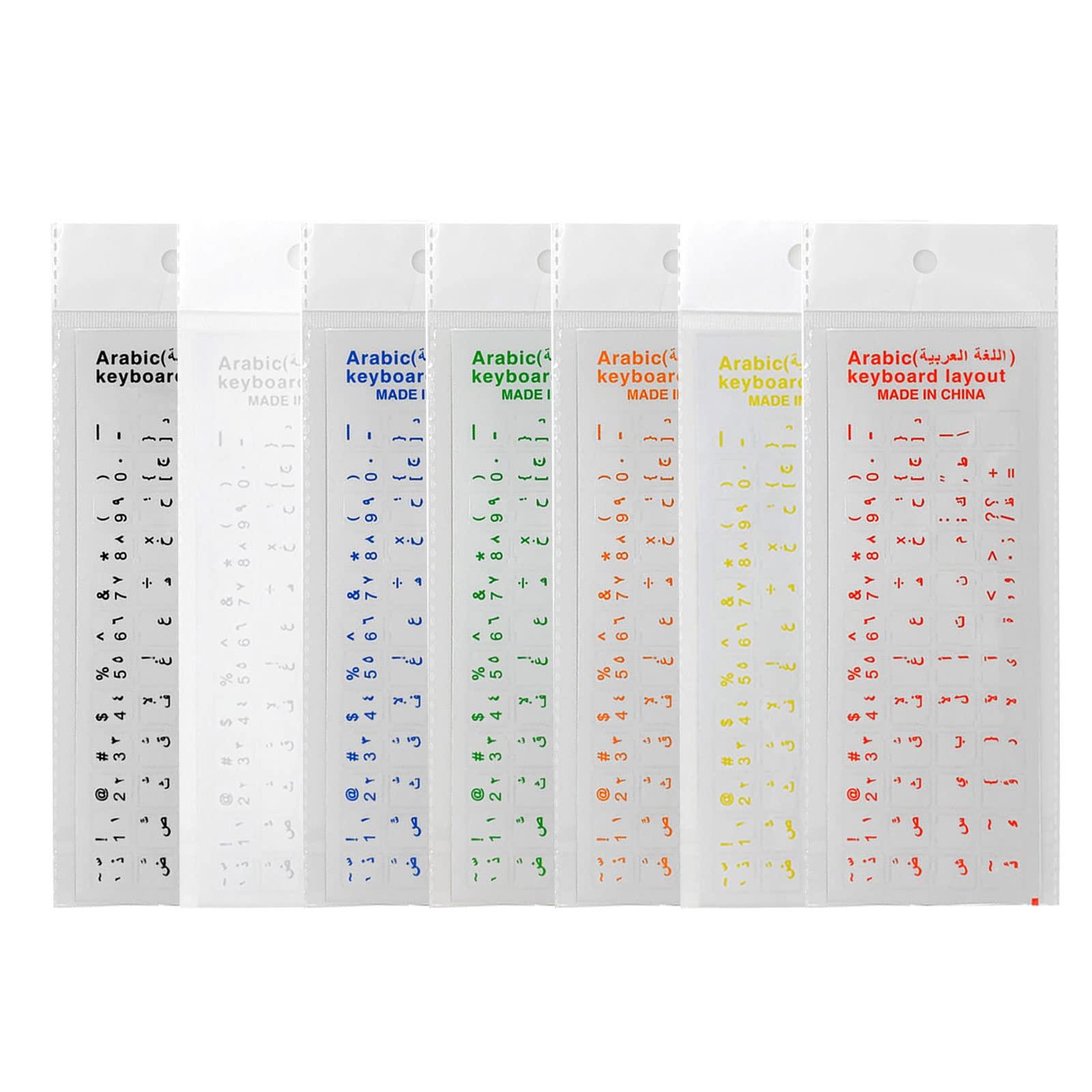 Uitndvyte Arabic Keyboard Stickers English Replacement Stickers with Clear Background for Laptop Desktop Keyboards