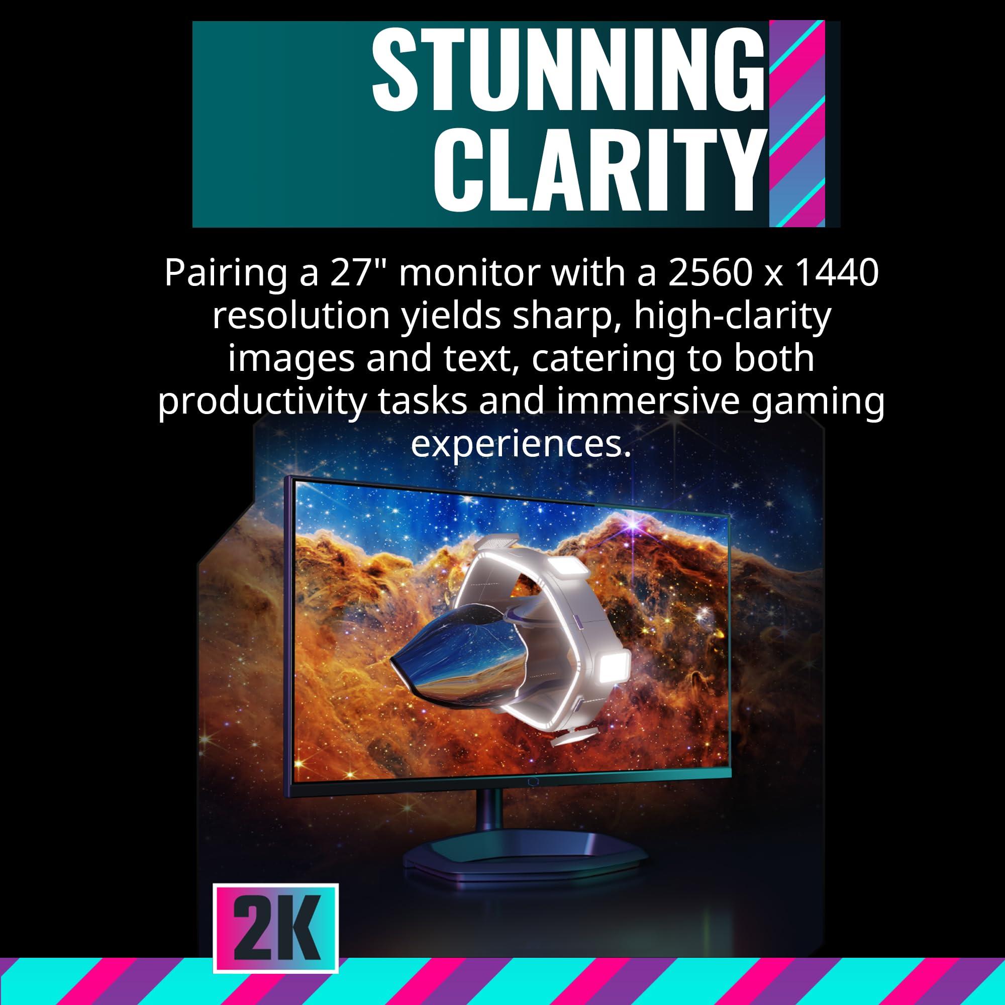 Cooler Master Cooler Master Tempest GP27Q 27 2K IPS 165Hz QD Tech QHD 2560 x 1440 PC Monitor,HDR1000, 1ms (MPRT)/ 2ms (GTG), FreeSync/G-Sync, MiniLED, DP1.4 * 1 + HDMI2.0 * 2 + TypeC*1 (CMI-GP27-FQS-US)