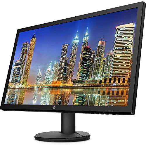 HP HP V24 24 inch TN Full HD 1920 x 1080 LED Backlit LCD Monitor 2-Pack Bundle with HDMI and VGA ports, AMD FreeSync, 75Hz Refresh Rate, Low Blue Light and Desk Mount Clamp Dual Monitor Stand