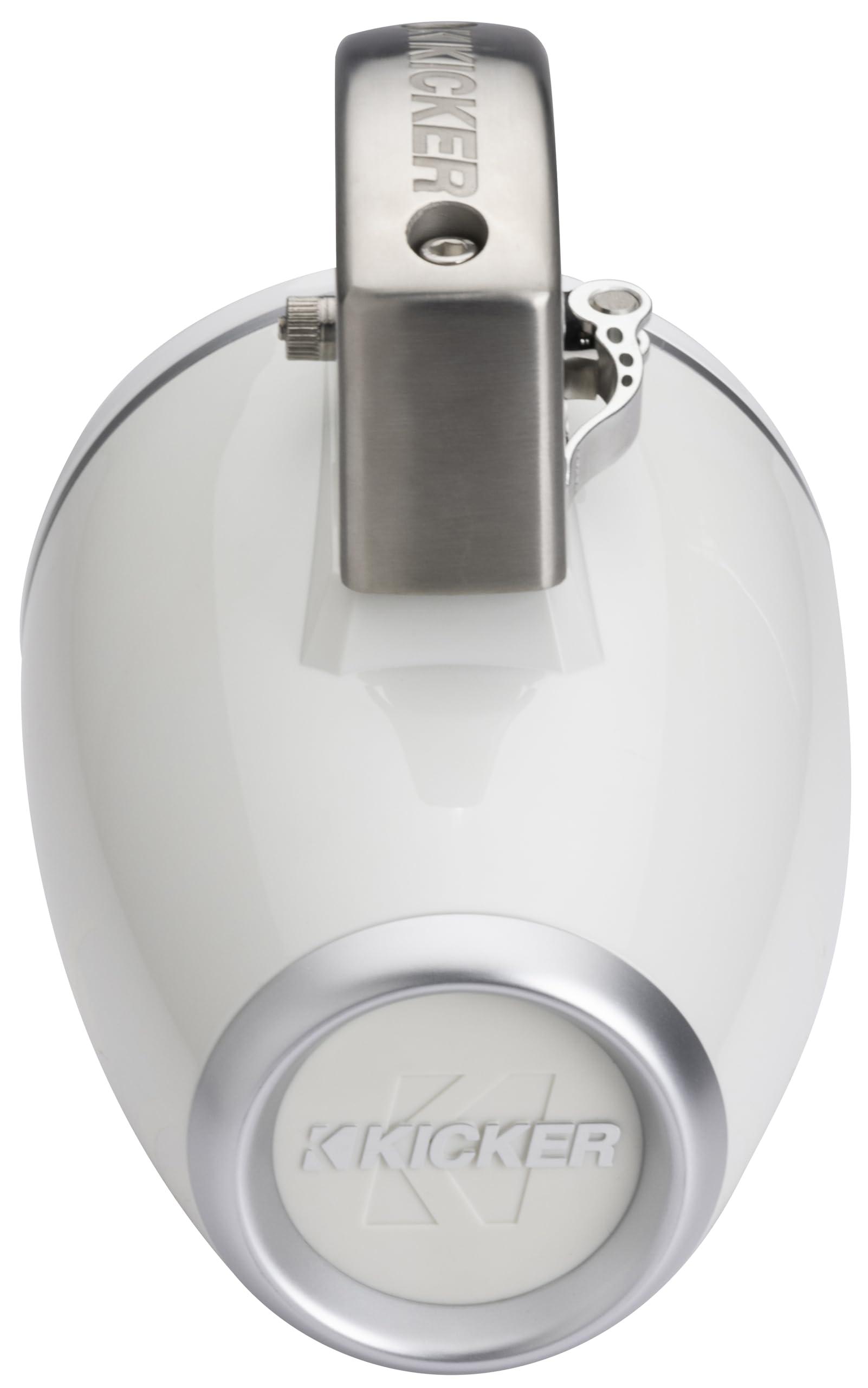 KICKER Kicker 51KMTCXL65W 6.5" RGB LED Horn Loaded Compression Driver Marine Tower Speakers, Pair, White