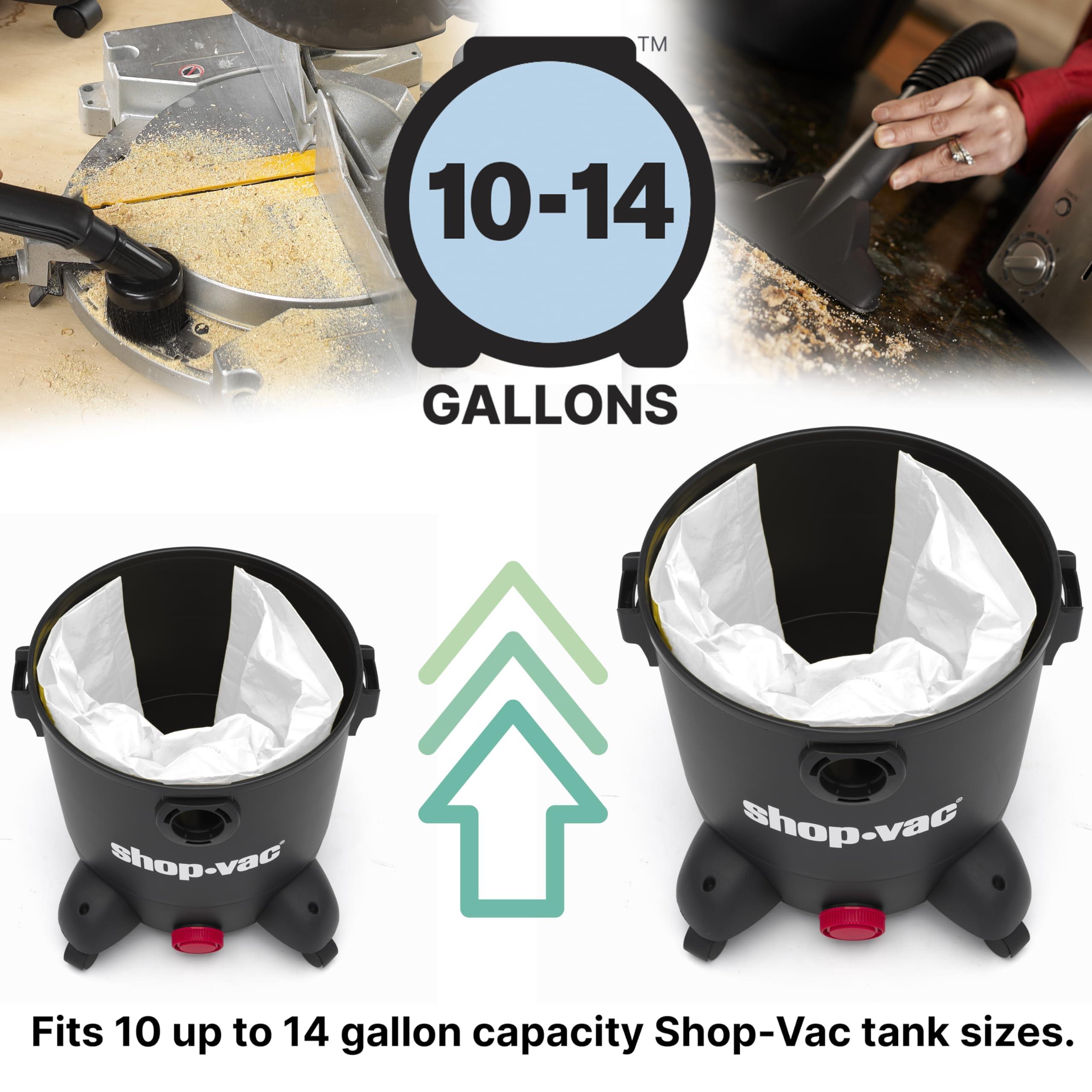 Shop-Vac Shop-Vac 9066233 Disposable Filter Bags, Fits 10-14 Gallon Vacs, For Dry Pick-Up Only, Non-Hazardous Materials, (3-Pack)