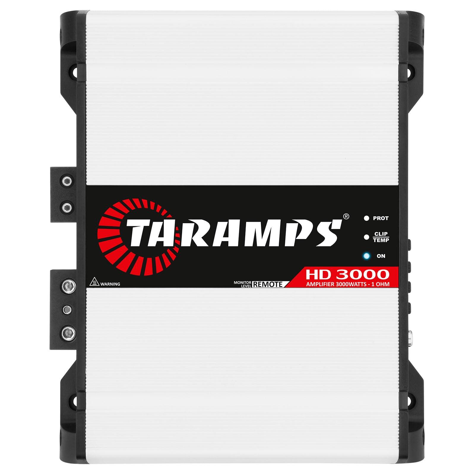 Taramp\'s Taramps HD 3000 1 Ohm Class D monoblock car Audio amp 3000 watts RMS + Taramps TS 400x4 2 Ohms Full Range 4 Channels 400W RMS car Amplifier Bundle, 2-Pack