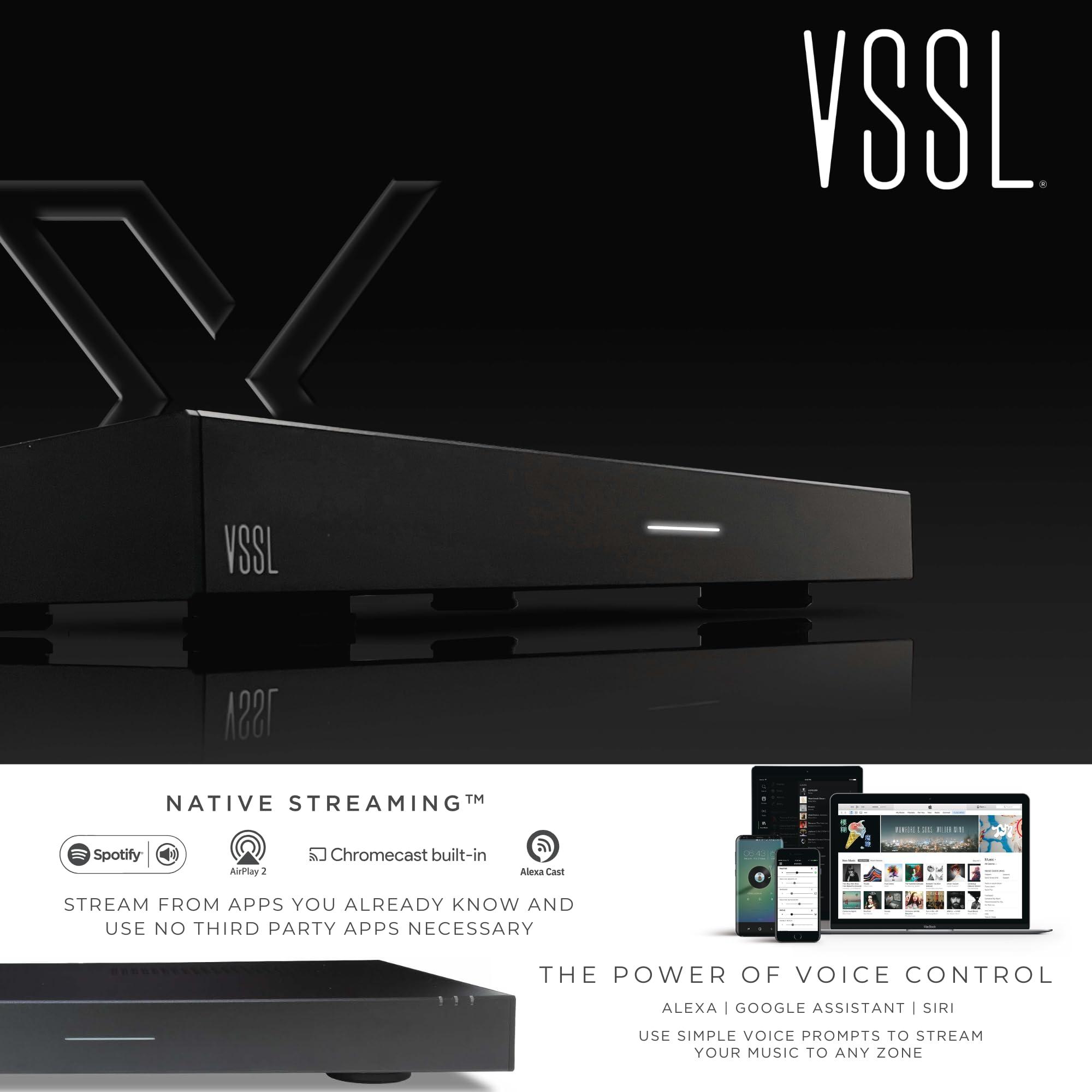 VSSL VSSL A.3X 6-Channel, 3 Zone, Audio Streaming Amplifier, Compatible with AirPlay 2, Chromecast, Amazon Alexa, Spotify Connect, Bluetooth| 6 Channel Whole Home Audio Amp | Multiroom Audio Controller