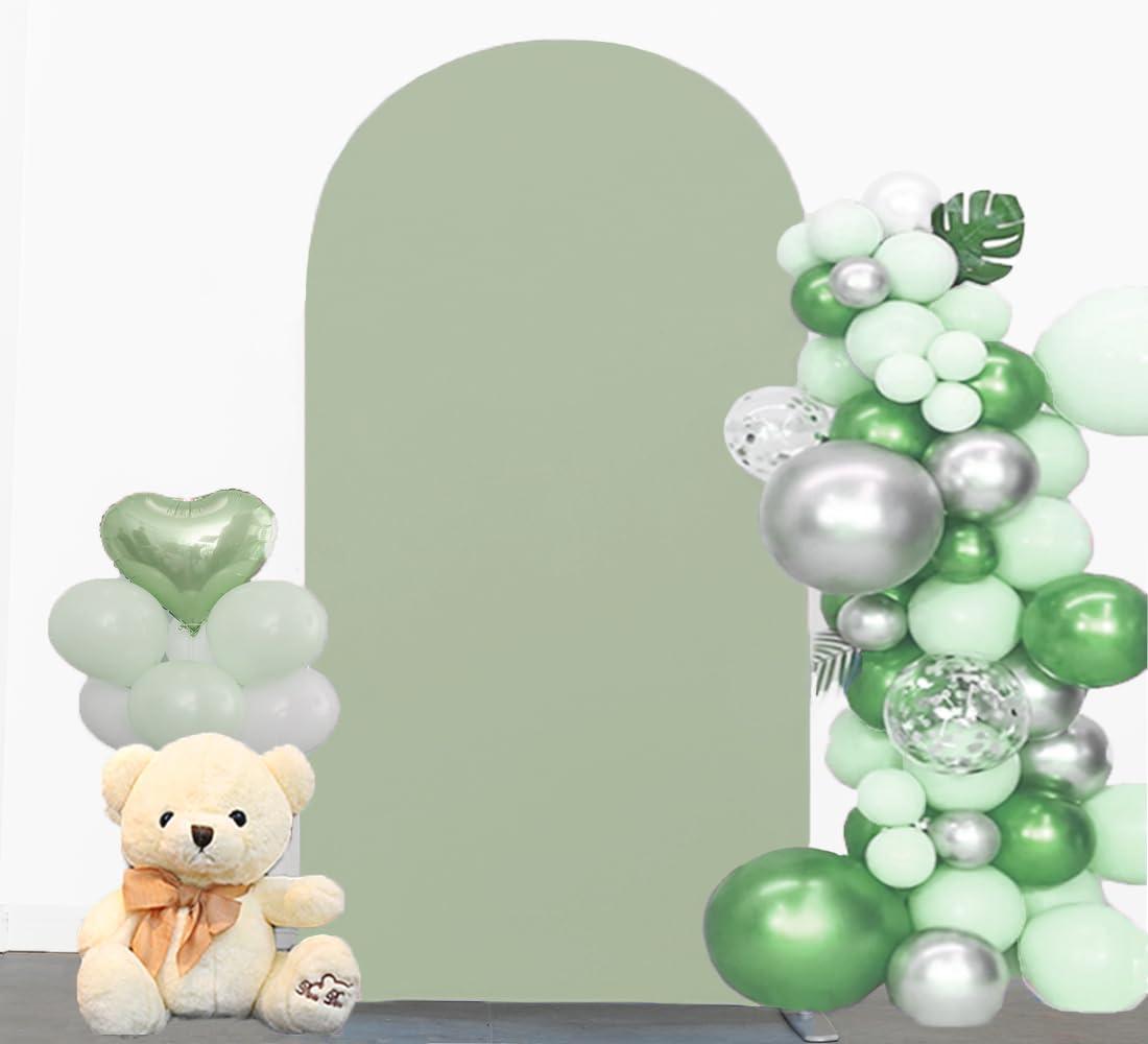 JFDYDM JFDYDM 6FT Sage Green Arch Backdrop Cover, 6FT Background Stand Covers, Spandex Arch Backdrop Cover for Wedding.