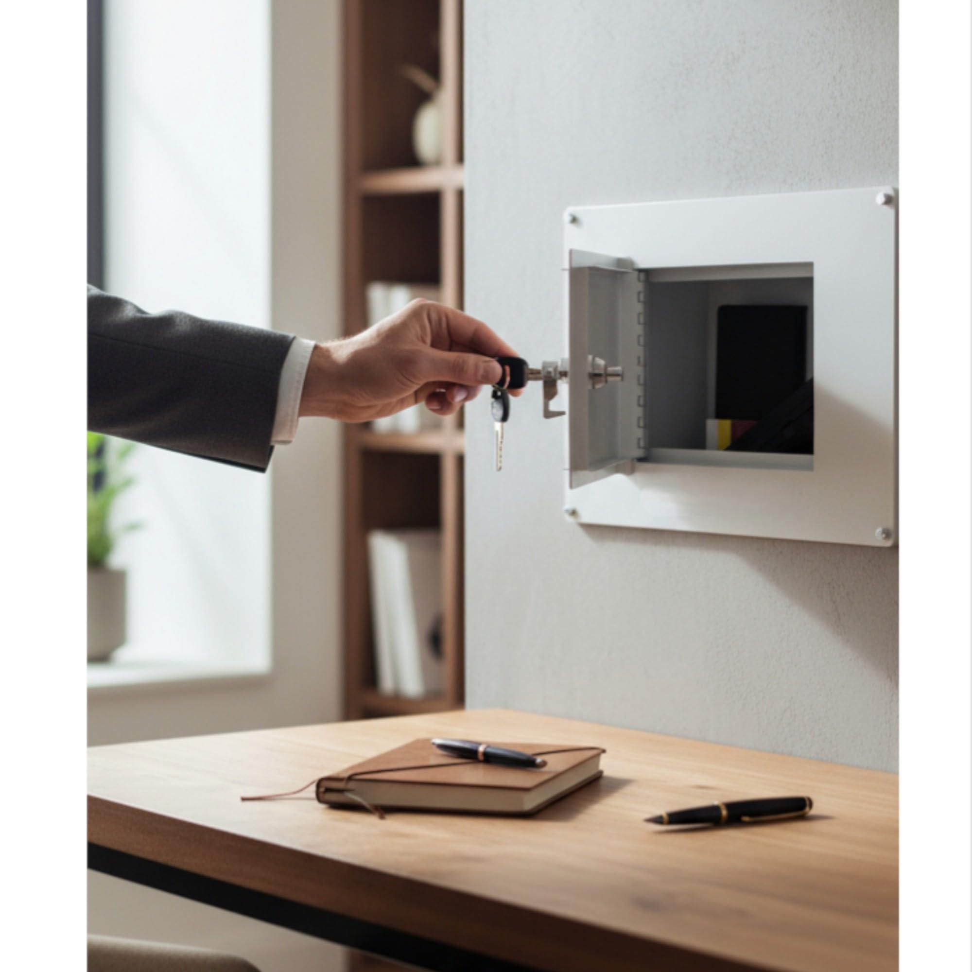 HMC Holdings LLC - First Watch Homak First Watch Between The Studs High Security Steel Wall Safe, White