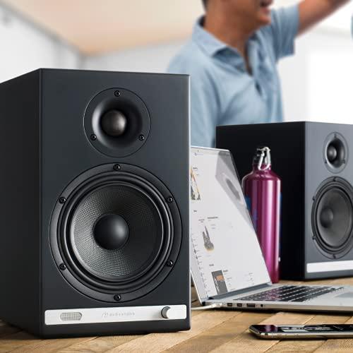 Audioengine Audioengine HD6 Premium Wireless 150W Bluetooth Speakers - Powerful Home Music System Bookshelf Speakers - Home Theater Systems, Studio Monitors - Clear Vinyl and Record Player Sound