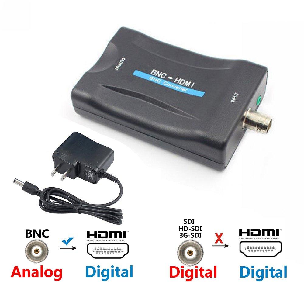 ADRFClub BNC to HDMI Converter Coaxial Adapter Coax Connector Composite CVBS BNC Audio Input HDMI 1080P Output for Analog Video Signal of DVRs Surveillance CCTV Security Camera to Computer Projector HD Monitor