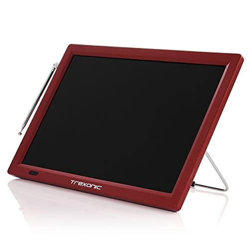 Trexonic Trexonic Portable Rechargeable 14 Inch LED TV with HDMI, SD/MMC, USB, VGA, AV in/Out and Built-in Digital Tuner, Red