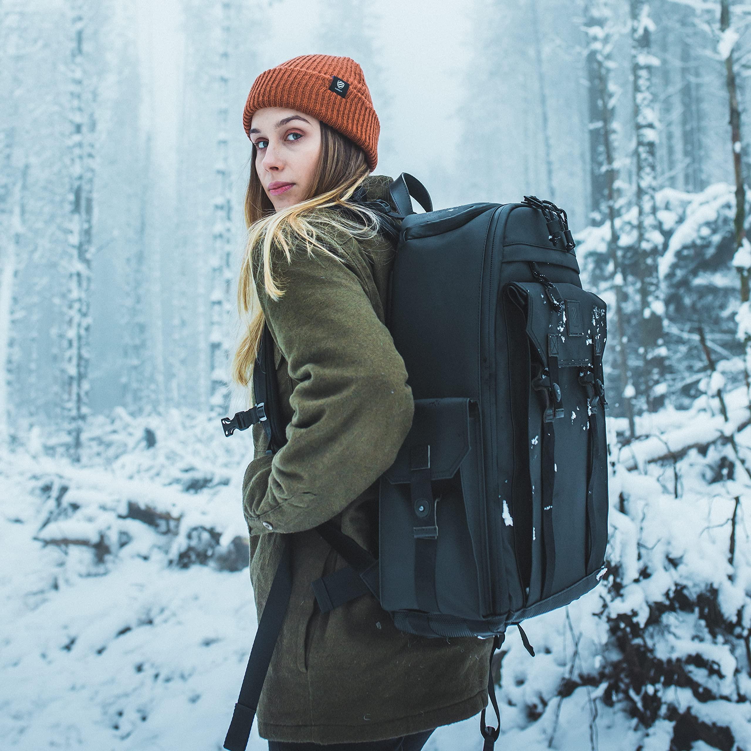 Langly Langly Large Camera Backpack for Photographers: the Multi Globetrotter -Large Customizable Camera Bag Interior for Your Camera and 10 Lenses with a 16" Laptop Pocket