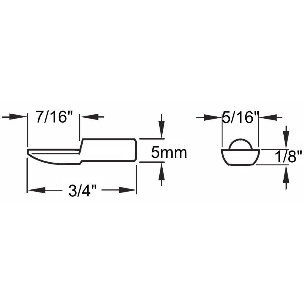 Desunia 5mm"Spoon" Style Cabinet Shelf Support Pegs - Polished Nickel - Package of 25