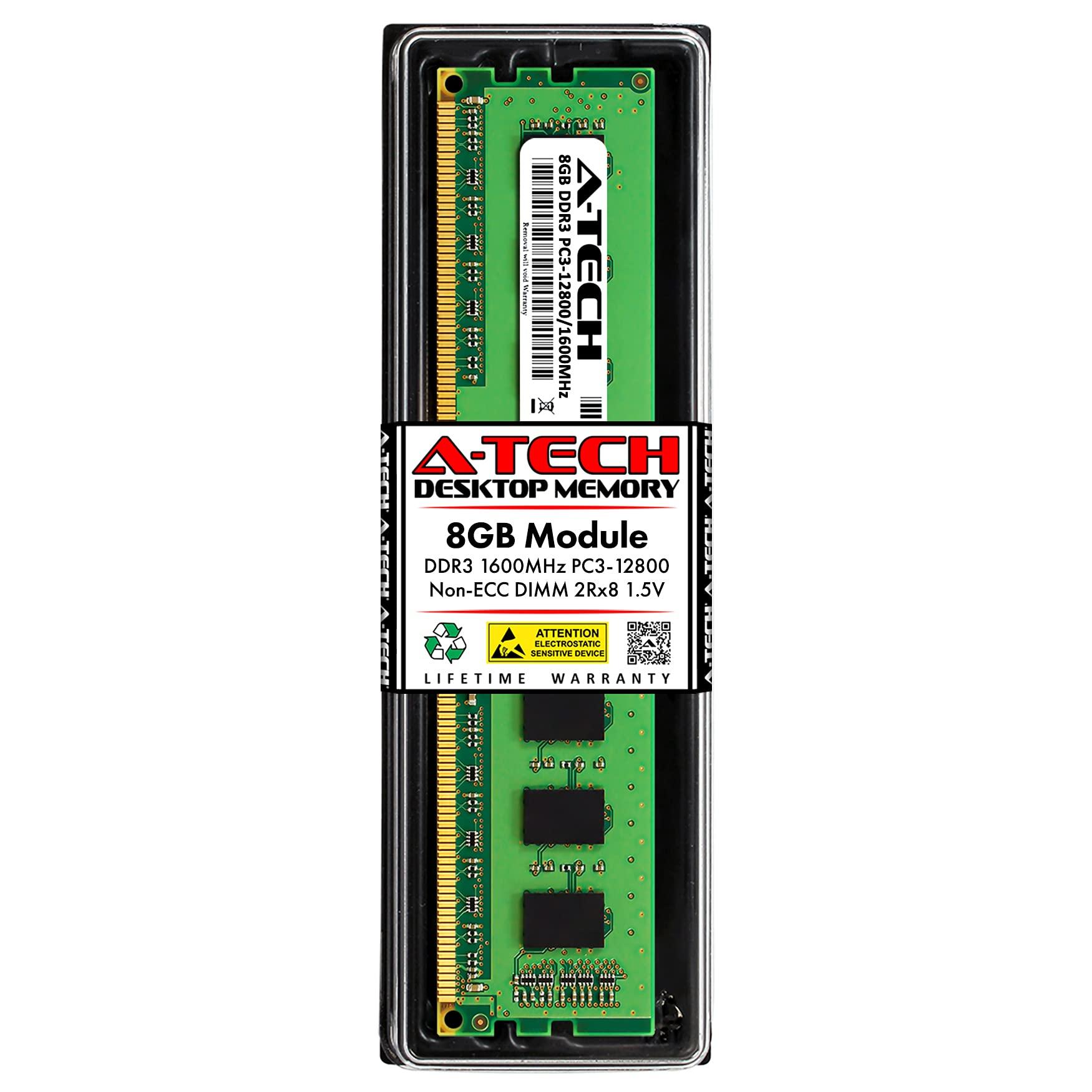 A-Tech A-Tech 8GB RAM for FOXCONN H61A, H61MX, H61MXL-K, H61MXV, H67A-S, H67MP-V, H67S, H81MP-FU3, H81MX-D, H81MXV-D, H87MX, Quantumian1 | DDR3 1600MHz PC3-12800 DIMM 1.5V Non-ECC UDIMM Memory Upgrade