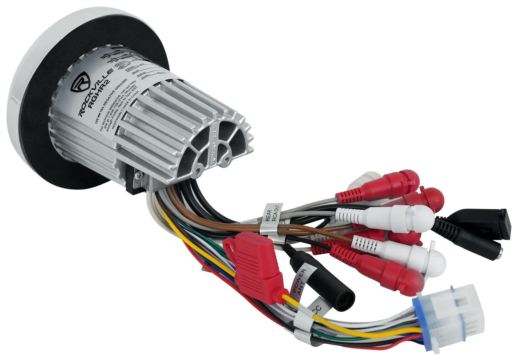 Rockville Rockville (2) RWB70B Black 6.5" Marine Wakeboard Swivel Tower Speakers+Receiver