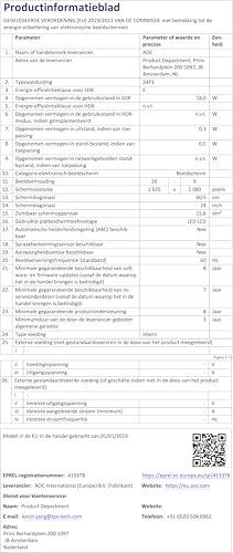 AOC Monitor 23.8" WLED IPS 24P1 1920 x 1080 Full HD Tempo di Risposta 5 ms