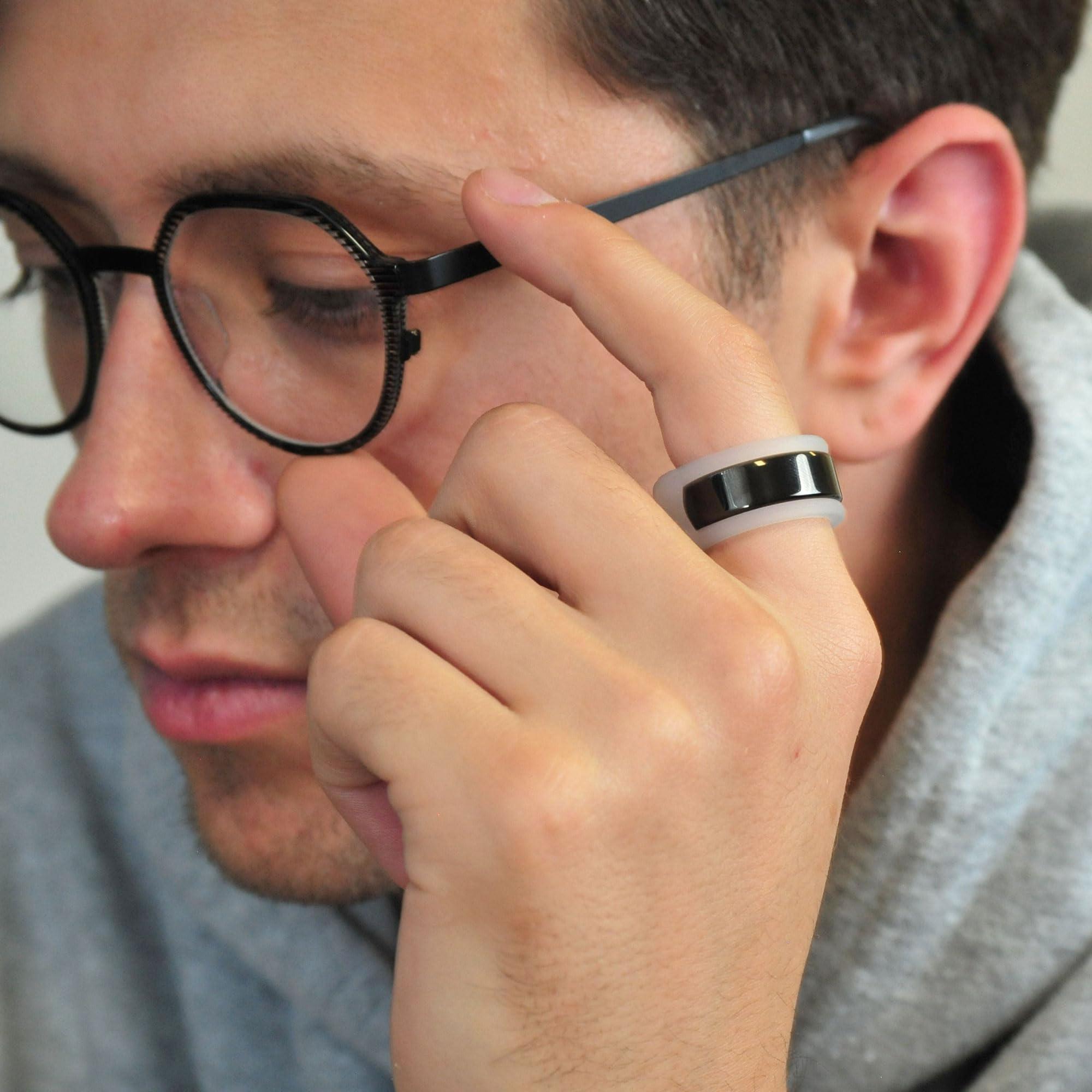 Rinfit Rinfit Smart Ring Protector - Silicone Ring Enhancer for Active Lifestyle and Gym - SportFit U.S. Design Patent - Frosted, Size 8