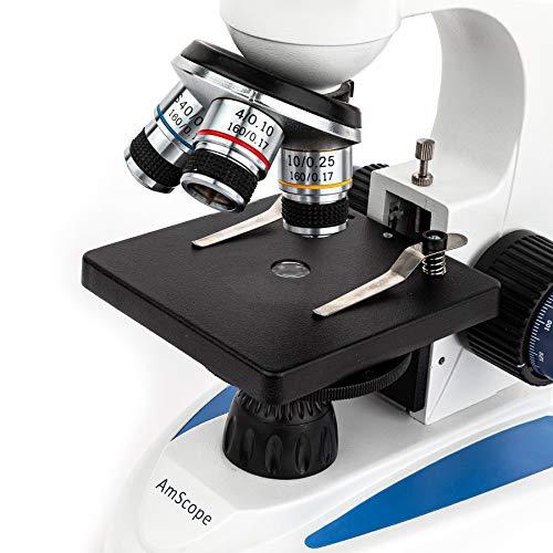 AmScope AmScope M158C-SP14-WM-E 40X-1000X Biology Science Metal Glass Student Microscope with USB Digital Camera, Slide Preparation Kit and Book