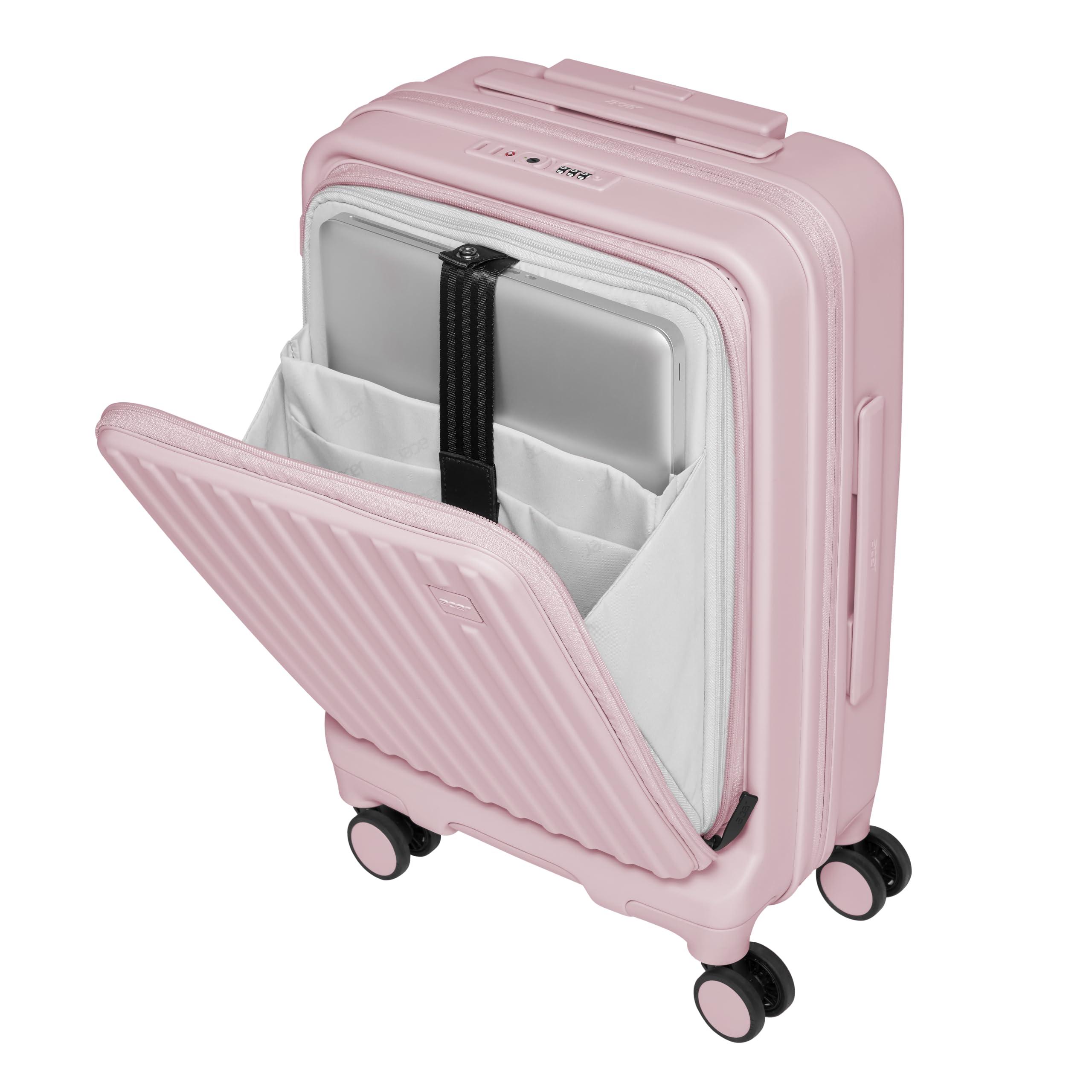 acer Acer Hardside Expandable Luggage Laptop Bag with Spinner Wheels, Pink