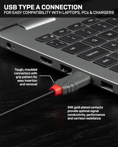 Lindy LINDY USB 2.0 Type A Extension Cable 2m, USB A Male to A Female Cable, Data Transfer Compatible for Printer, PC, Laptop, Scanner, Camera, Keyboard, Hard Drive, USB Disk, Anthra Line - Black