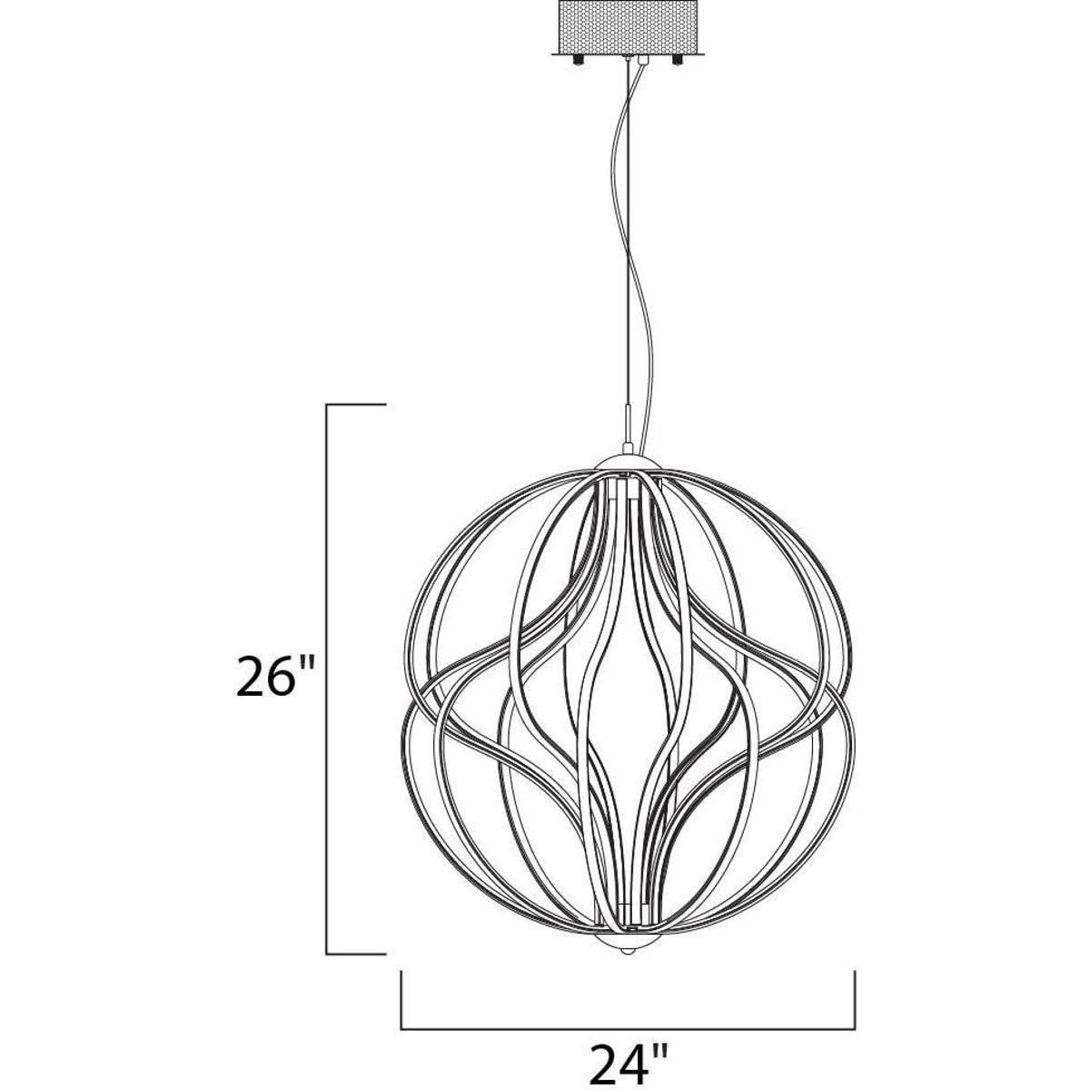 ET2 ET2 Aura-104W 1 LED Pendant-24 Inches Wide by 26 inches high-Polished Chrome Finish