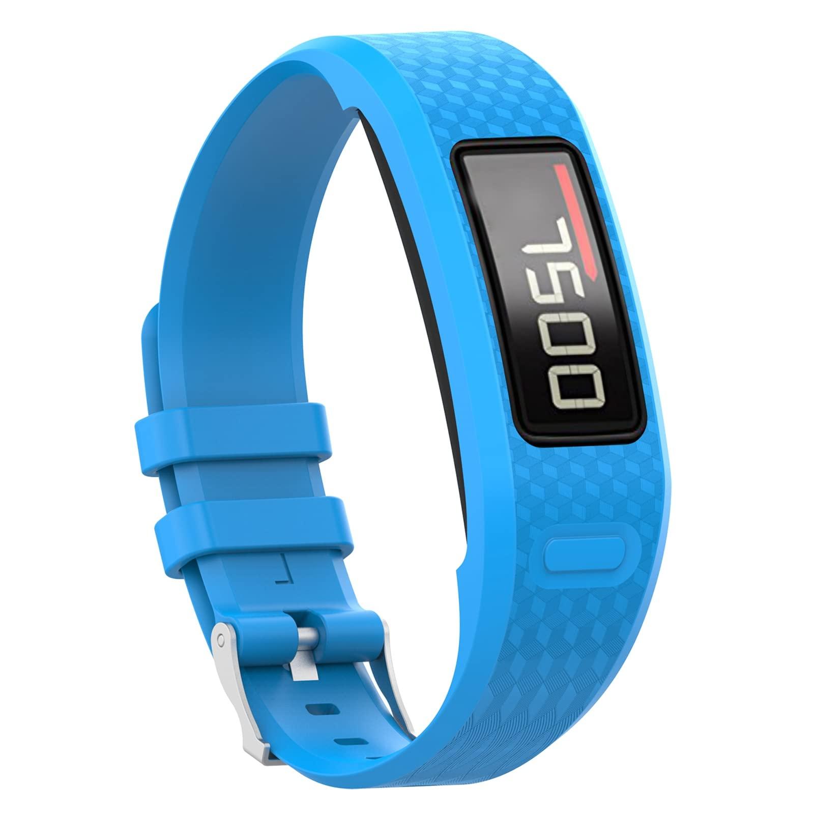 MODJUEGO MODJUEGO Silicone Watchband Strap for Garmin VivoFit 2/1 Fitness Replacement (Small, Blue)