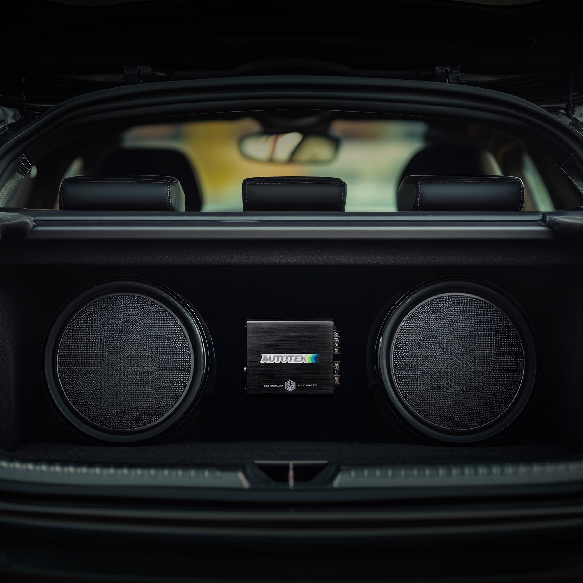 Autotek Autotek 3000 Watt 2 Channel Car Audio Amplifier, Street Machine SM-3000.2D, Black