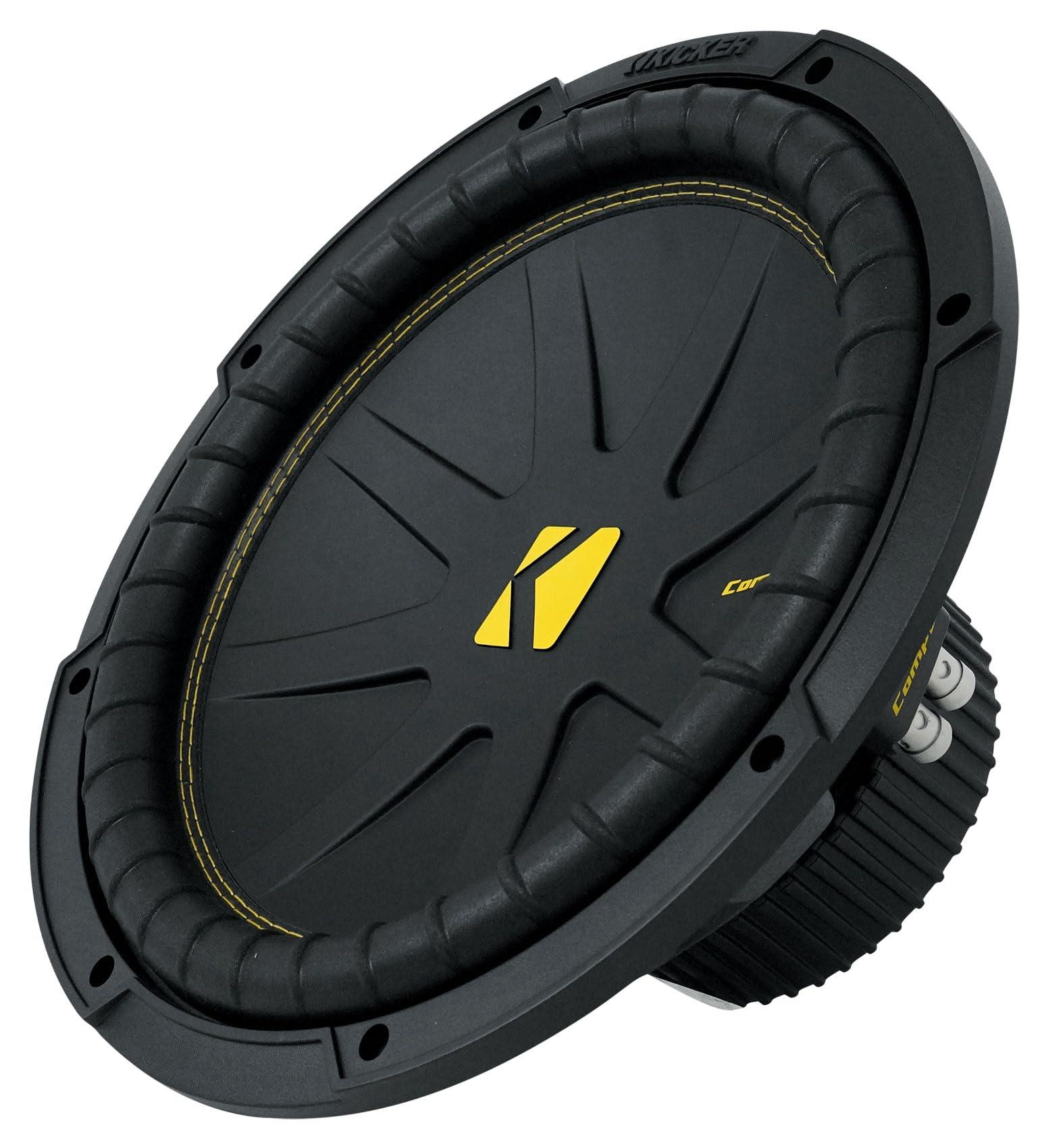 KICKER 2 Kicker 50CWCD124 CompC 12" DVC 4 ohm Subwoofers Bundle with Rockville Mono Amplifier+Amp Kit CWCD124 (4 Items)