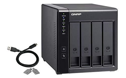 QNAP QNAP 4 Bay USB 3.0 RAID Expansion Enclosure DAS (Correct Attached Storage) - Black, Metal, Rack Mount, Compatible with Server, Desktop, Laptop