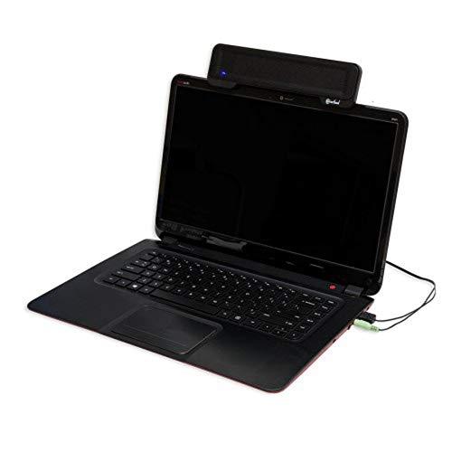Syba Syba USB Powered 3.5mm Audio Laptop Speaker CL-SPK20138 Clip-On Soundbar - Portable Compact Travel Stereo Speaker Bar Design Uses USB for Power 3.5mm Jack for Audio Black.