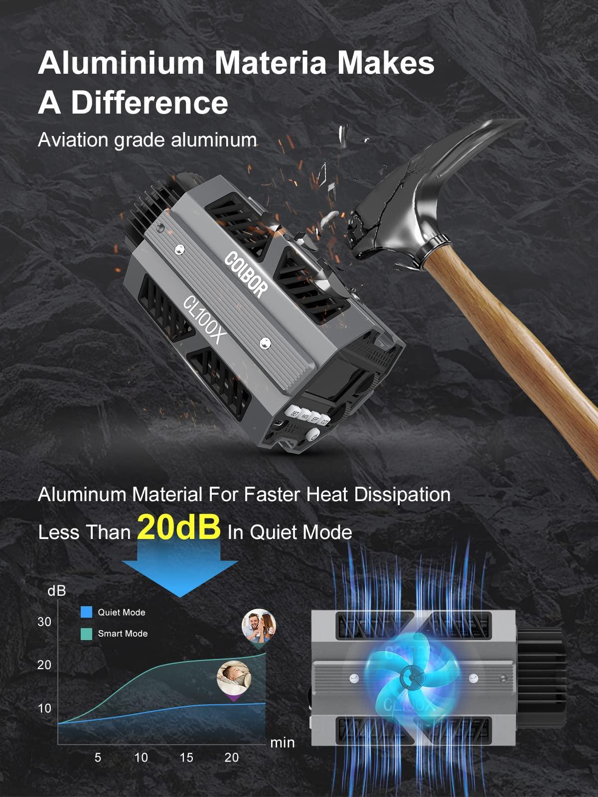 Moman Video Light, Colbor CL100X 110W Bi-Colour Video Light 2700K-6500K CRI97+ COB Continuous Aluminium with Bowens Mount APP Control 10 Light Effect for Photography, Daylight LED Video Light Photo Studio