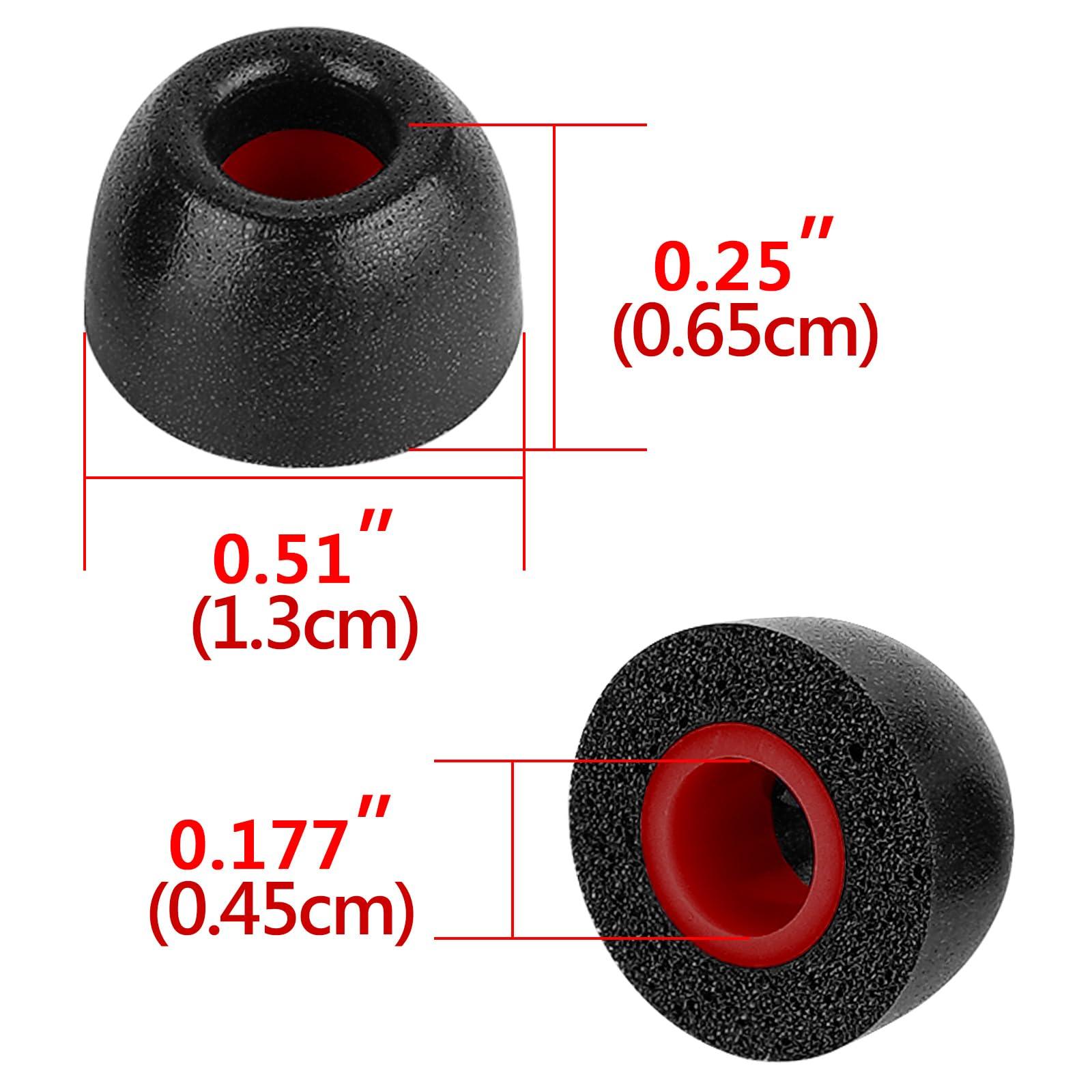 GEEKRIA Geekria 3 Pairs Comfort Memory Foam True Wireless Earbuds Ear Tips Compatible with 4.5-6.3mm in-Ear Earphones Nozzle Blocking Noise Foam Tips/Earbud Ear Tips/Tips Eartips (L Size/Short)