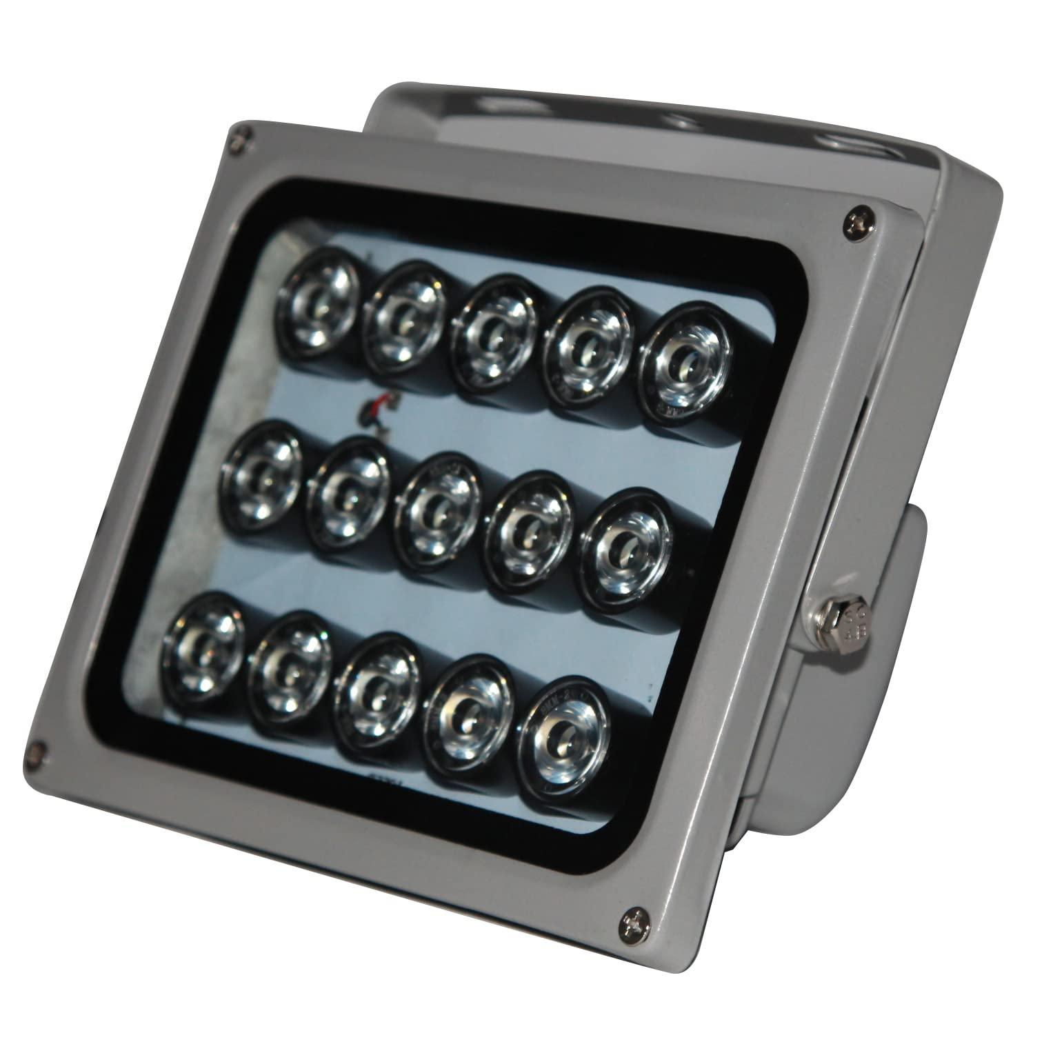 InstallerCCTV InstallerCCTV Infrared IR Illuminator Lamp Light Night Vision, 15 LEDs 30W, Wide Angle, Waterproof Light for Security CCTV Camera