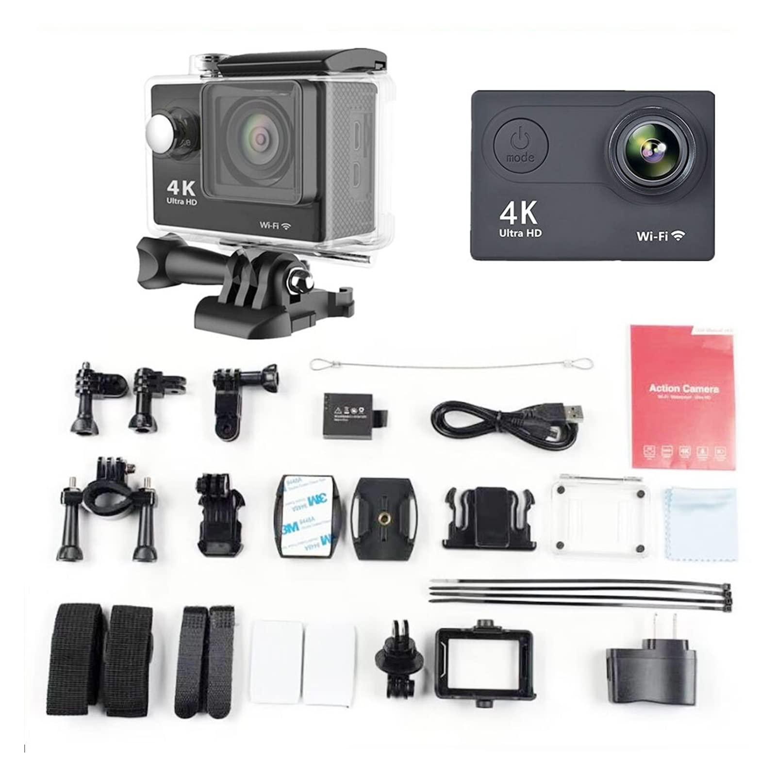 adsfvjndjcvdjcnjzsd Action Camera Action Camera 4K WiFi 2.0 Inch Mini 12MP Outdoor Go Waterproof Pro 170D Bicycle Helmet Photo Video Recording 4K Sport Cam DV Time Lapse (Color : Lens Size : Small)