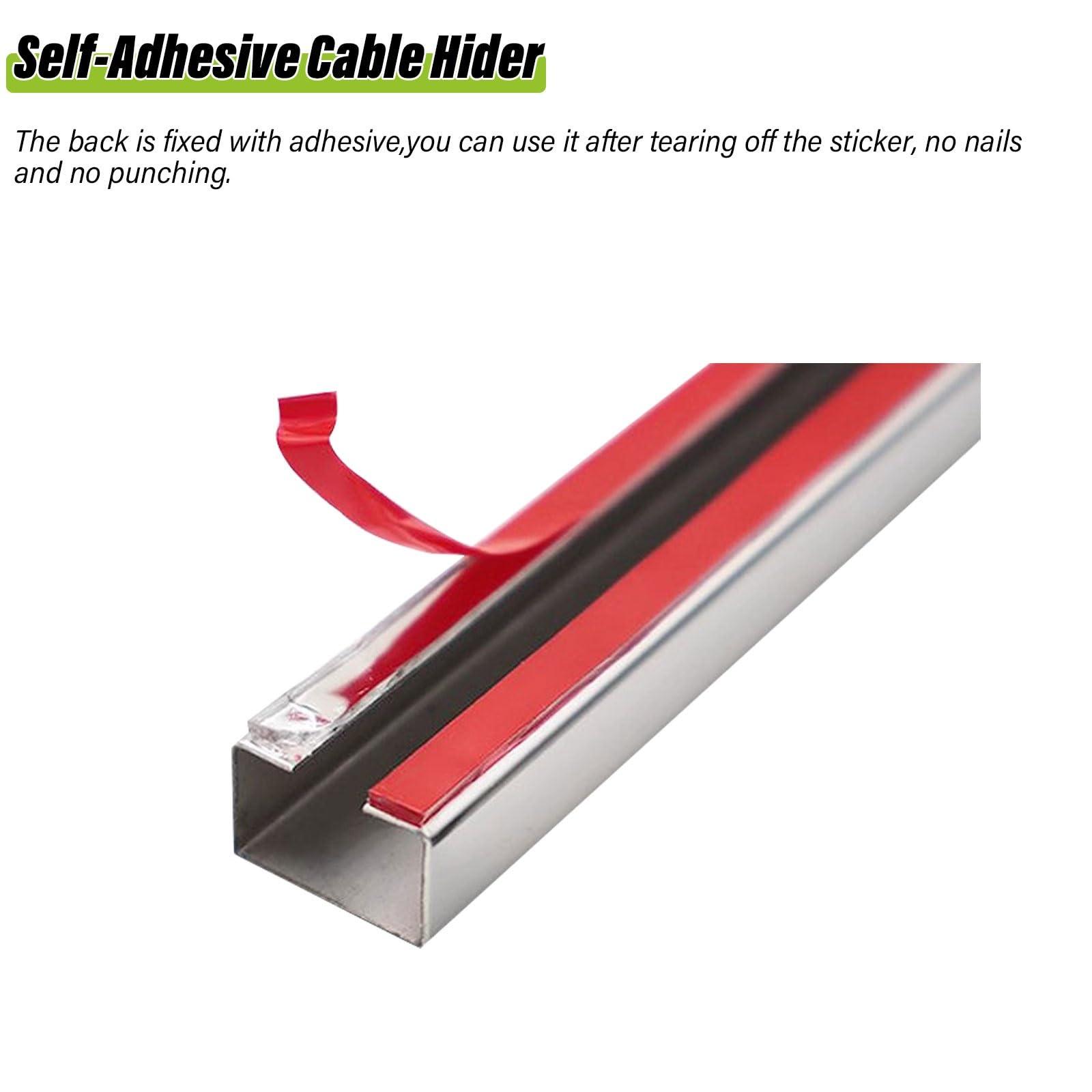 HAIXHX Durable Stainless Steel Trunking, Self-Adhesive Cable Trunking Hider for 2/3/5/7/13 Cables, Wires Management Kit/Metal Cable Raceway/Wires Organizer Protection Cover ( Size : Silver-1.5m-24x12mm )