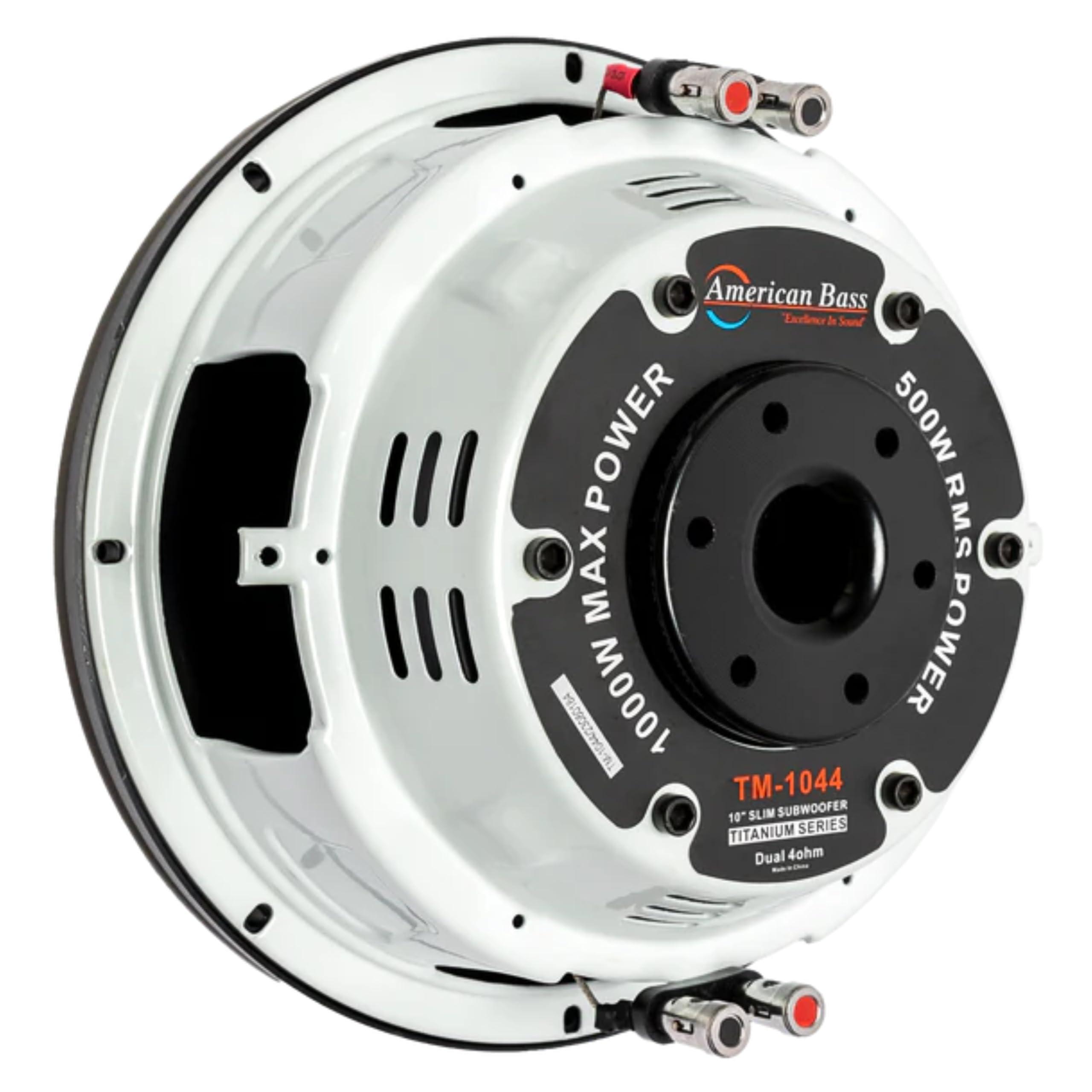 American Bass American Bass Titanium 1044 10"" 500 Watt RMS 4-Ohm DVC Shallow Subwoofer, white