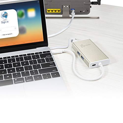 j5create j5create USB C Hub Multi-Adapter Docking Station with HDMI 4K, 2X USB 3.1 SuperSpeed Ports, Ethernet, Power Delivery 2.0 (JCA374)
