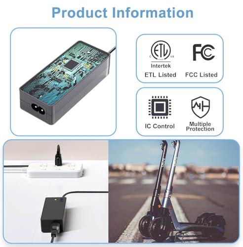 VHBW 42V for Okai Neon Electric Scooter Charger for Okai Neon Lite EA10 ES10 ES20 ES50B Scooter, AovoPro M365 Pro ES60 EW6 ES80,YADEA KS5 Pro KS1, Macwheel MX1 MX2 for Bird Air M365 Power Supply